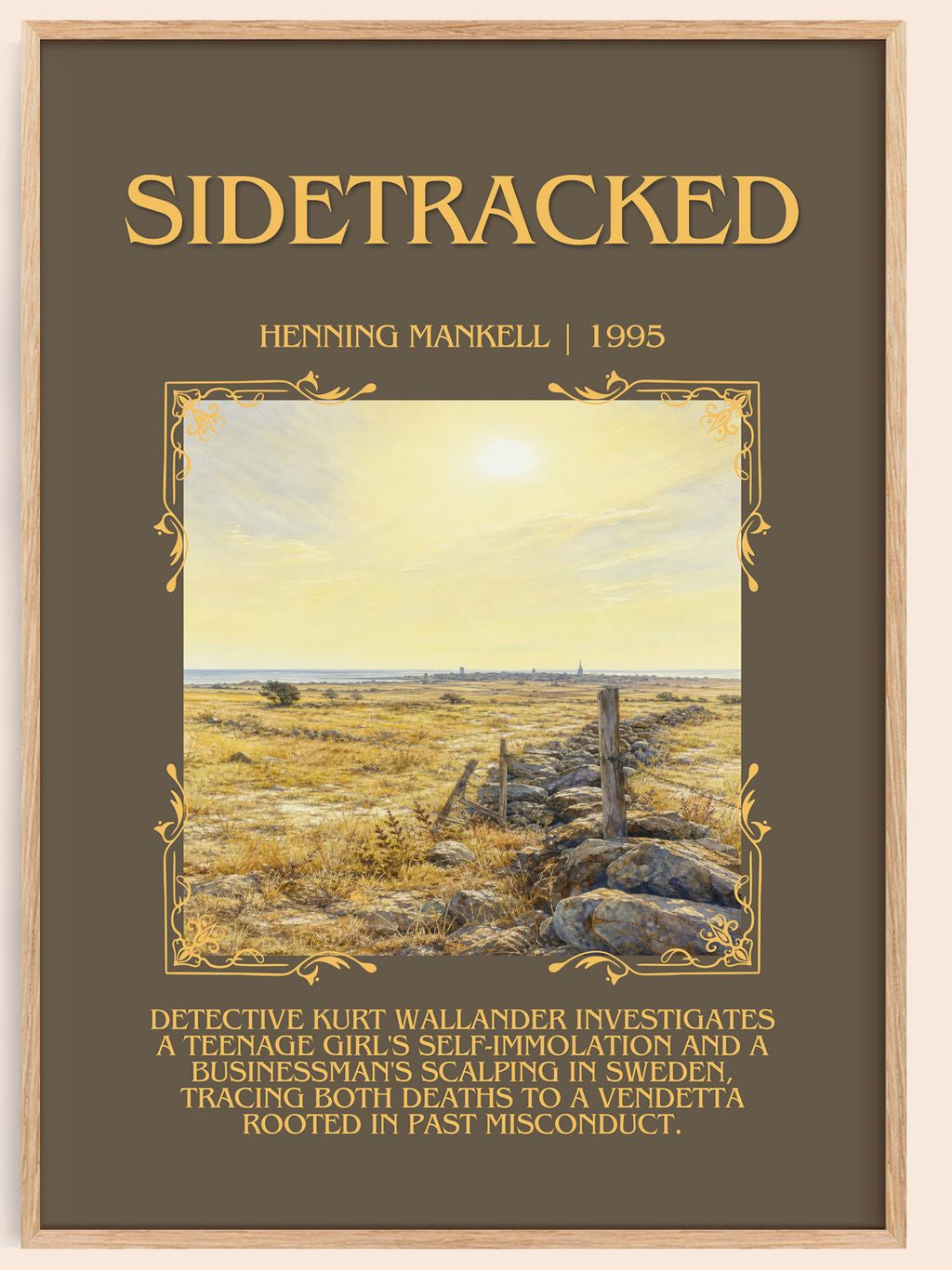 Sidetracked Minimalist Book Poster by Henning Mankell – book poster