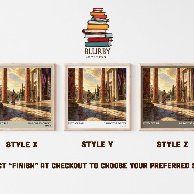 Unto César literary print in frame leaning in hallway – historical fiction wall art