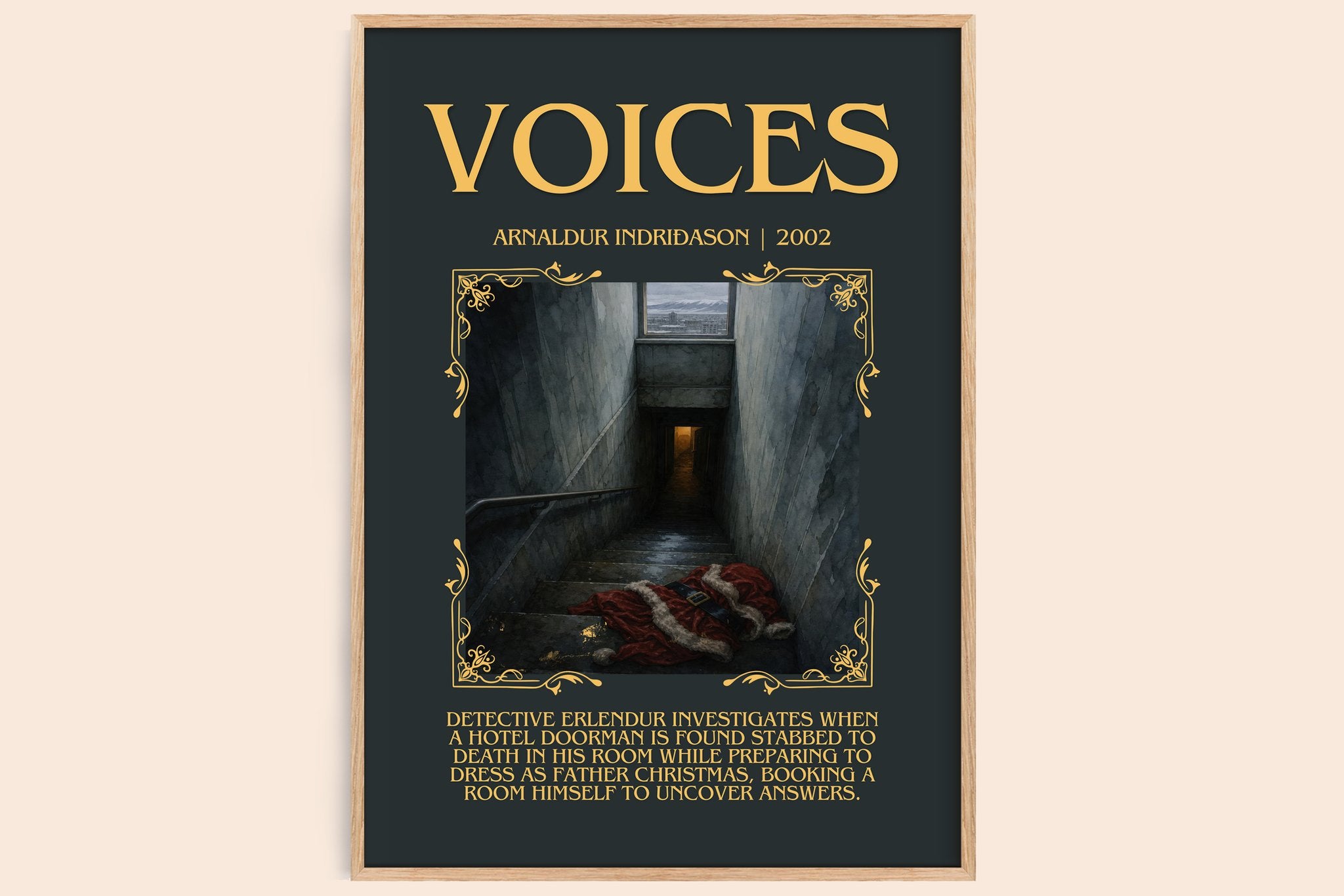Voices Minimalist Book Poster by Arnaldur Indriðason