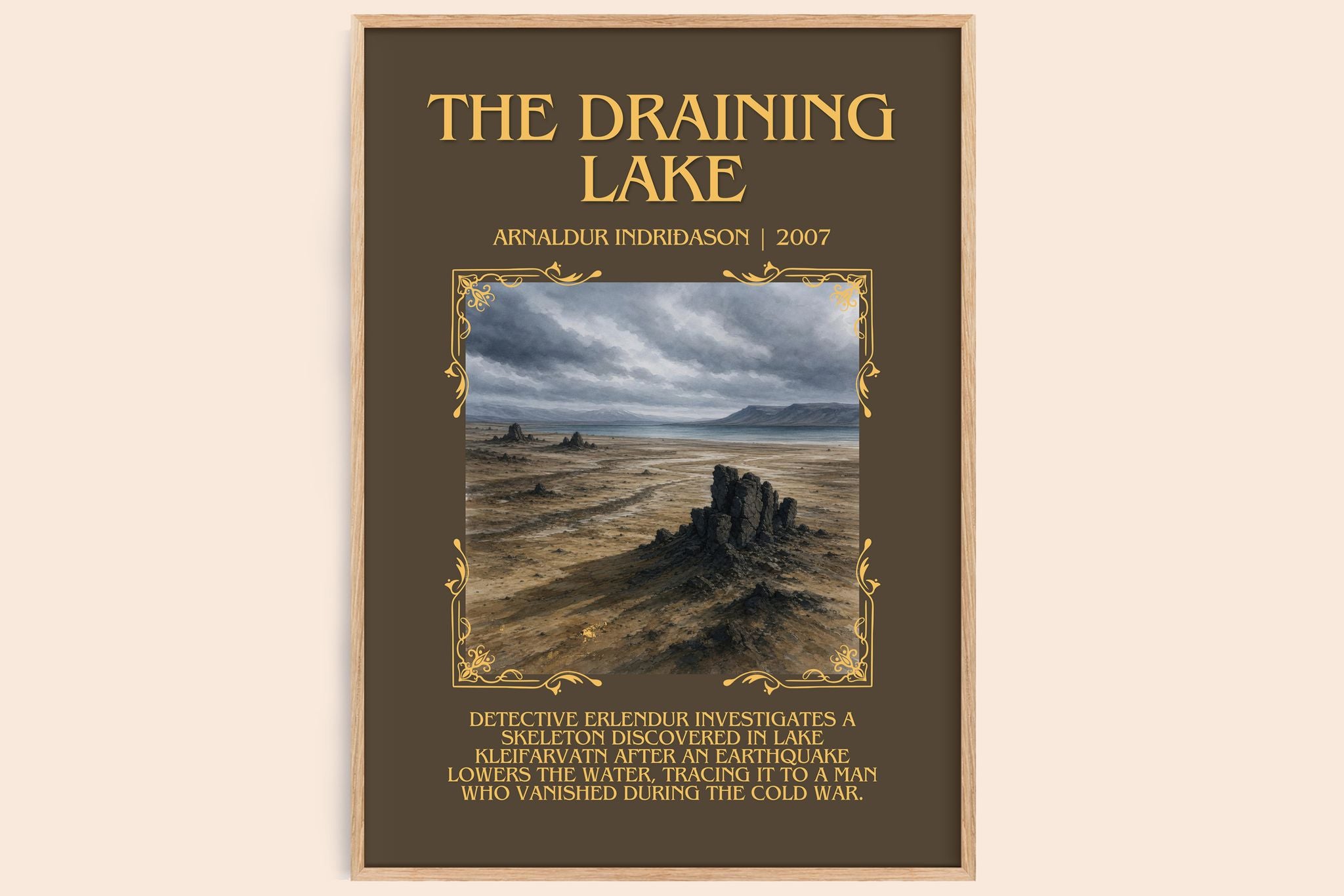 The Draining Lake Minimalist Book Poster by Arnaldur Indriðason