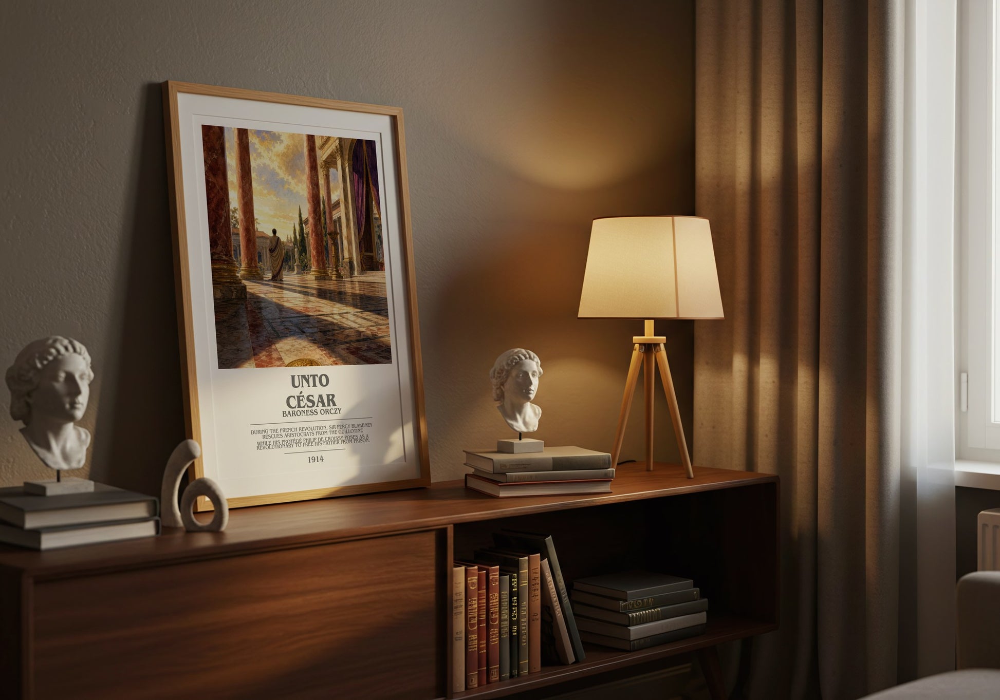 Unto César bookish book poster framed on wall – historical fiction wall art