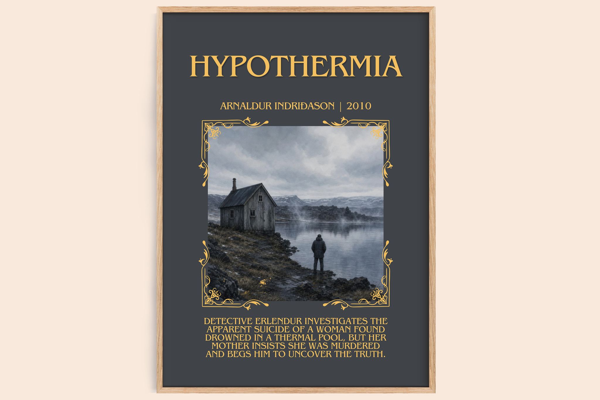 Hypothermia Minimalist Book Poster by Arnaldur Indriðason