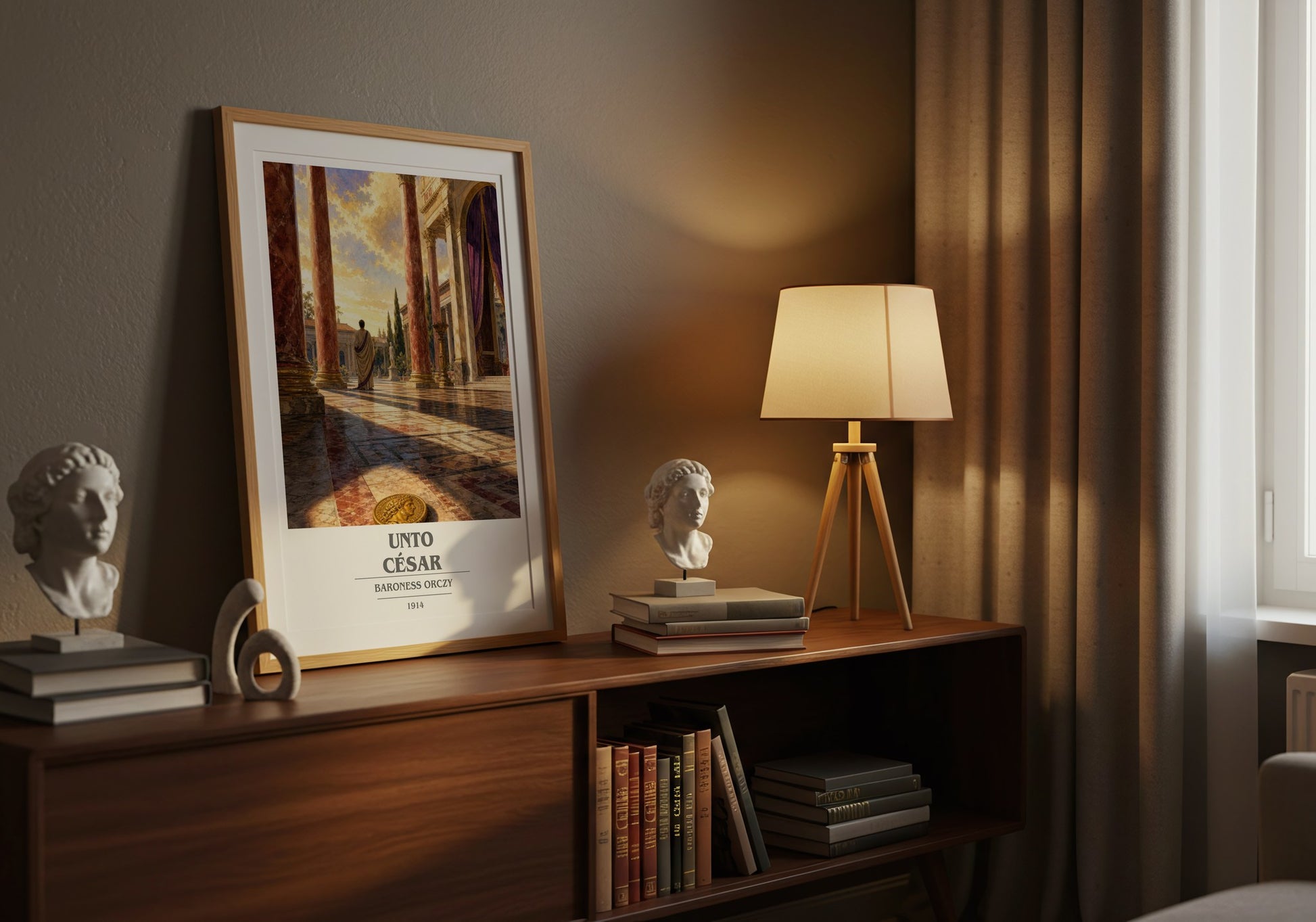 Unto César book cover book poster framed on wall – historical fiction wall art