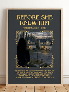 Before She Knew Him Minimalist Book Poster by Peter Swanson – image 2