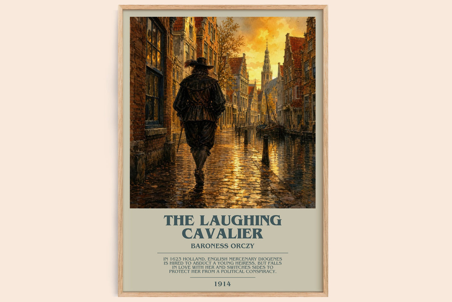 The Laughing Cavalier bookish book poster by Baroness Orczy – framed literary art print