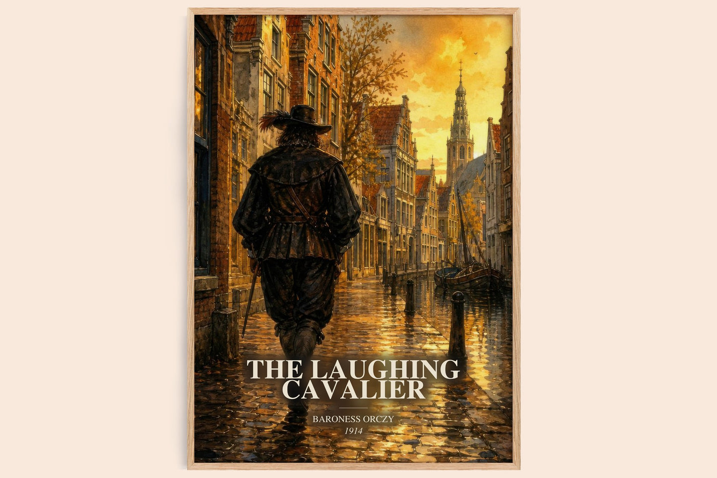 The Laughing Cavalier watercolour book poster by Baroness Orczy – framed literary art print