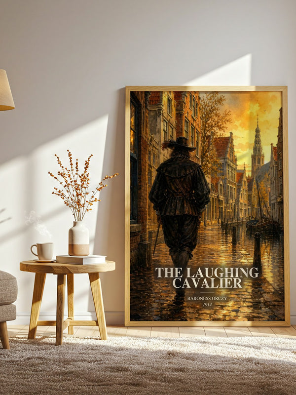 The Laughing Cavalier watercolour print in frame leaning in hallway – historical fiction wall art