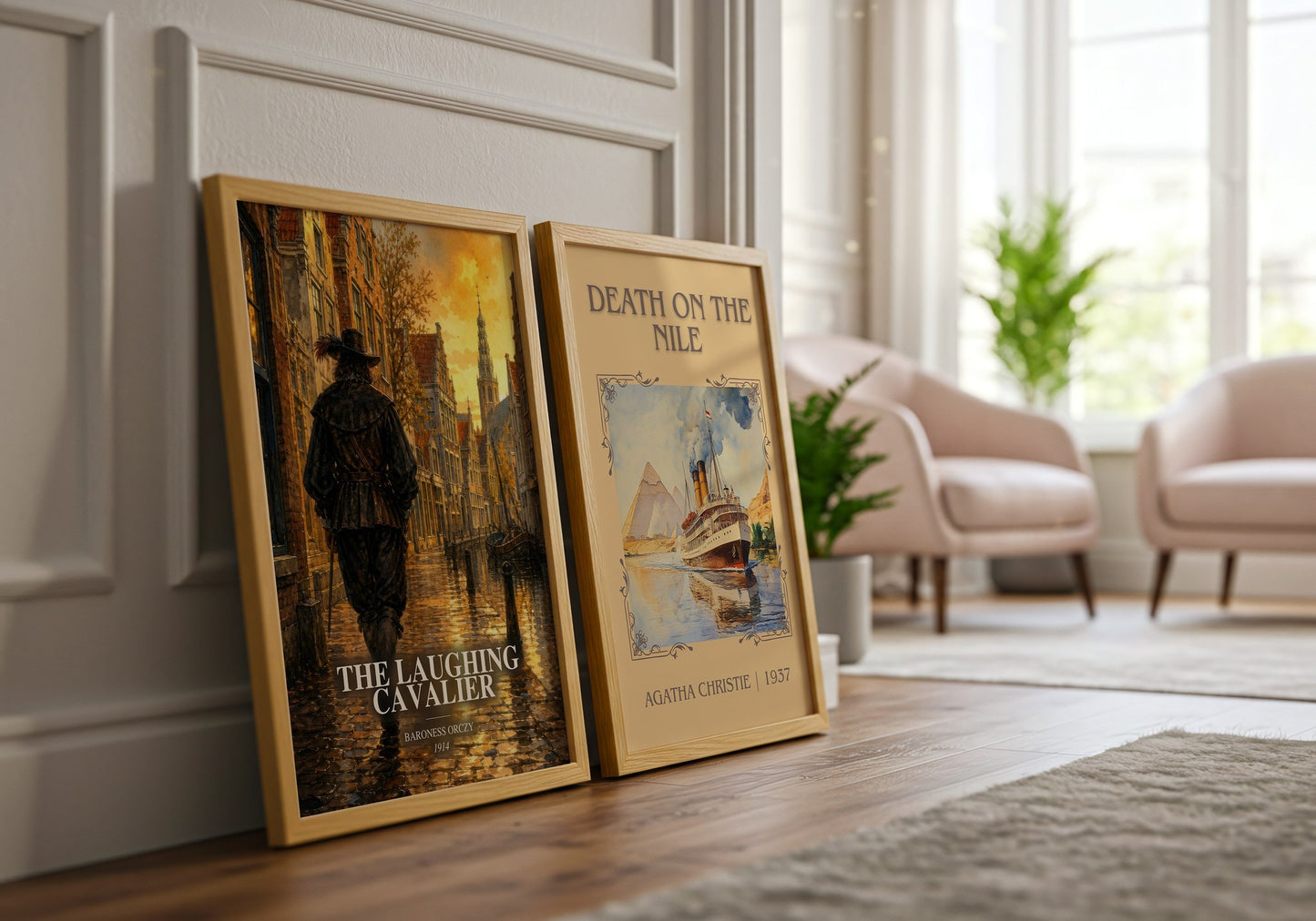 The Laughing Cavalier watercolour print framed by window – literary home decor