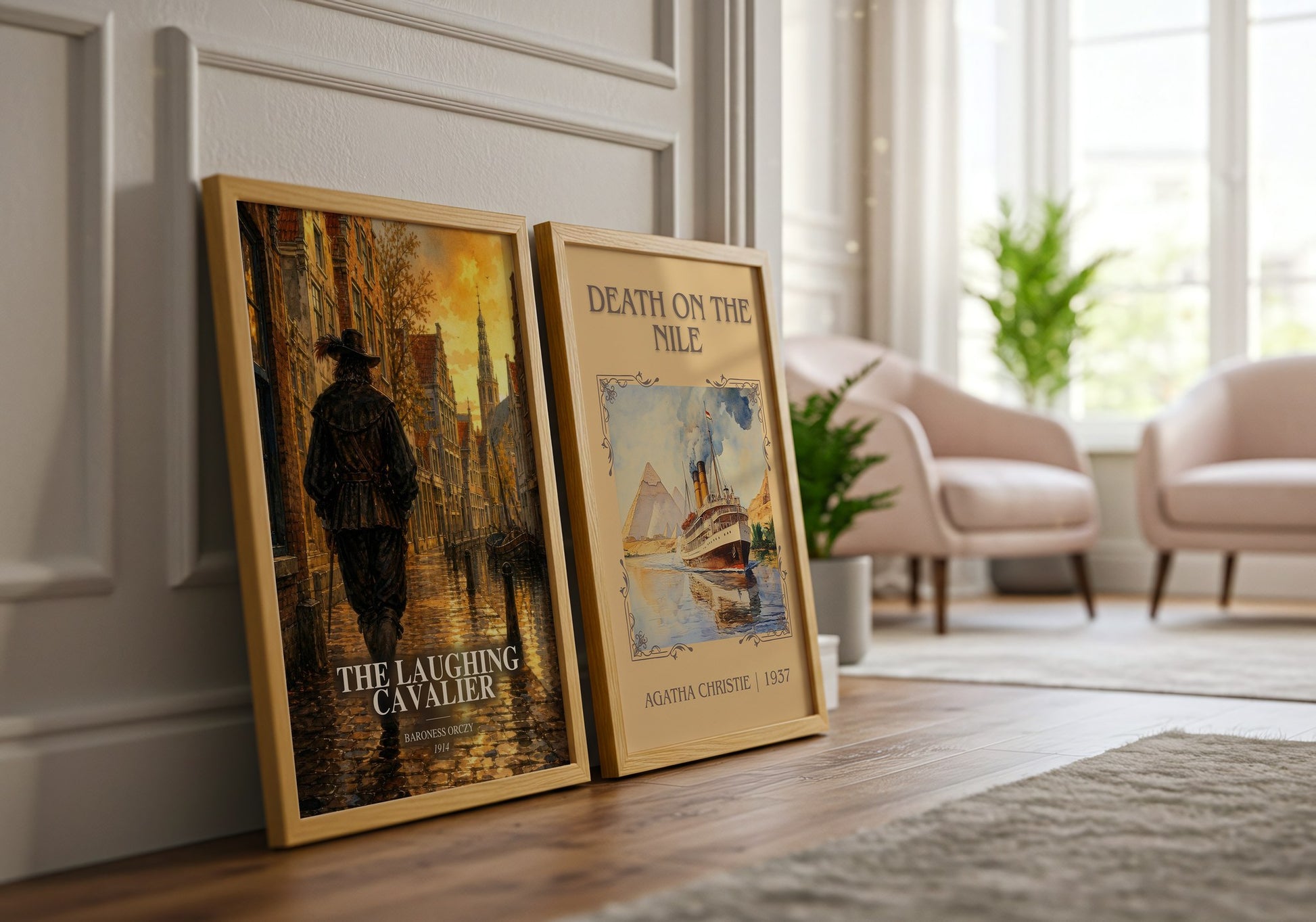 The Laughing Cavalier watercolour print framed by window – literary home decor