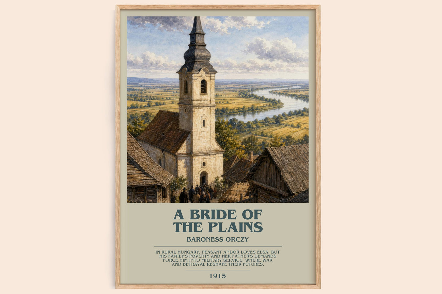A Bride Of The Plains bookish book poster by Baroness Orczy – framed literary art print