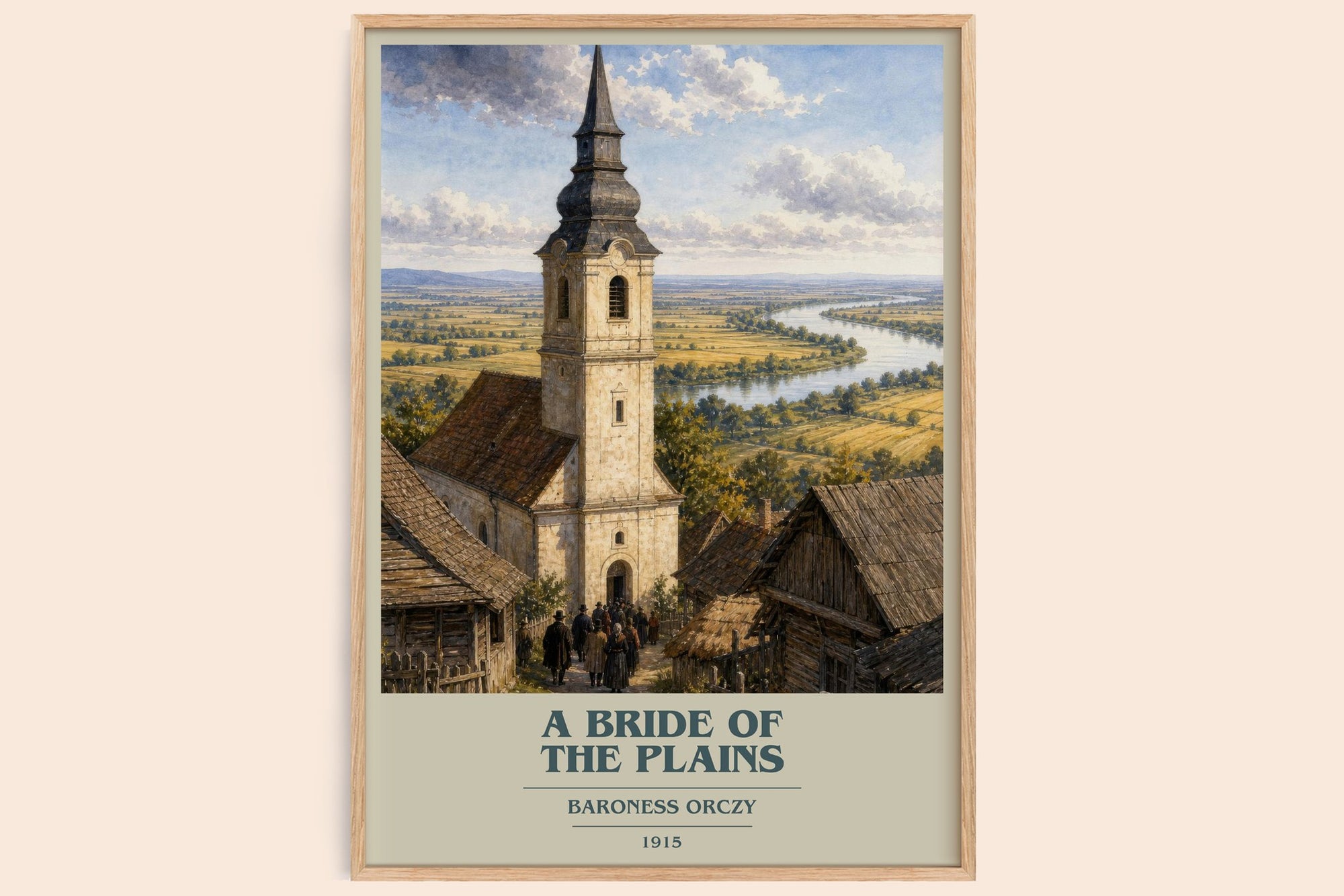 A Bride Of The Plains book cover book poster by Baroness Orczy – framed literary art print