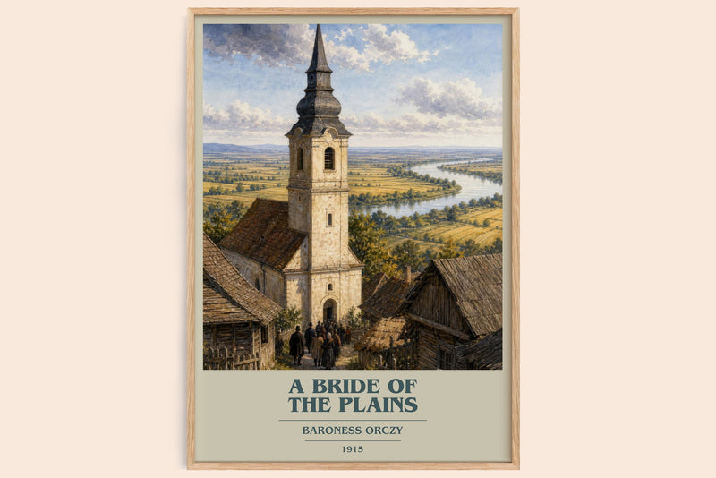 A Bride Of The Plains book cover book poster by Baroness Orczy – framed literary art print