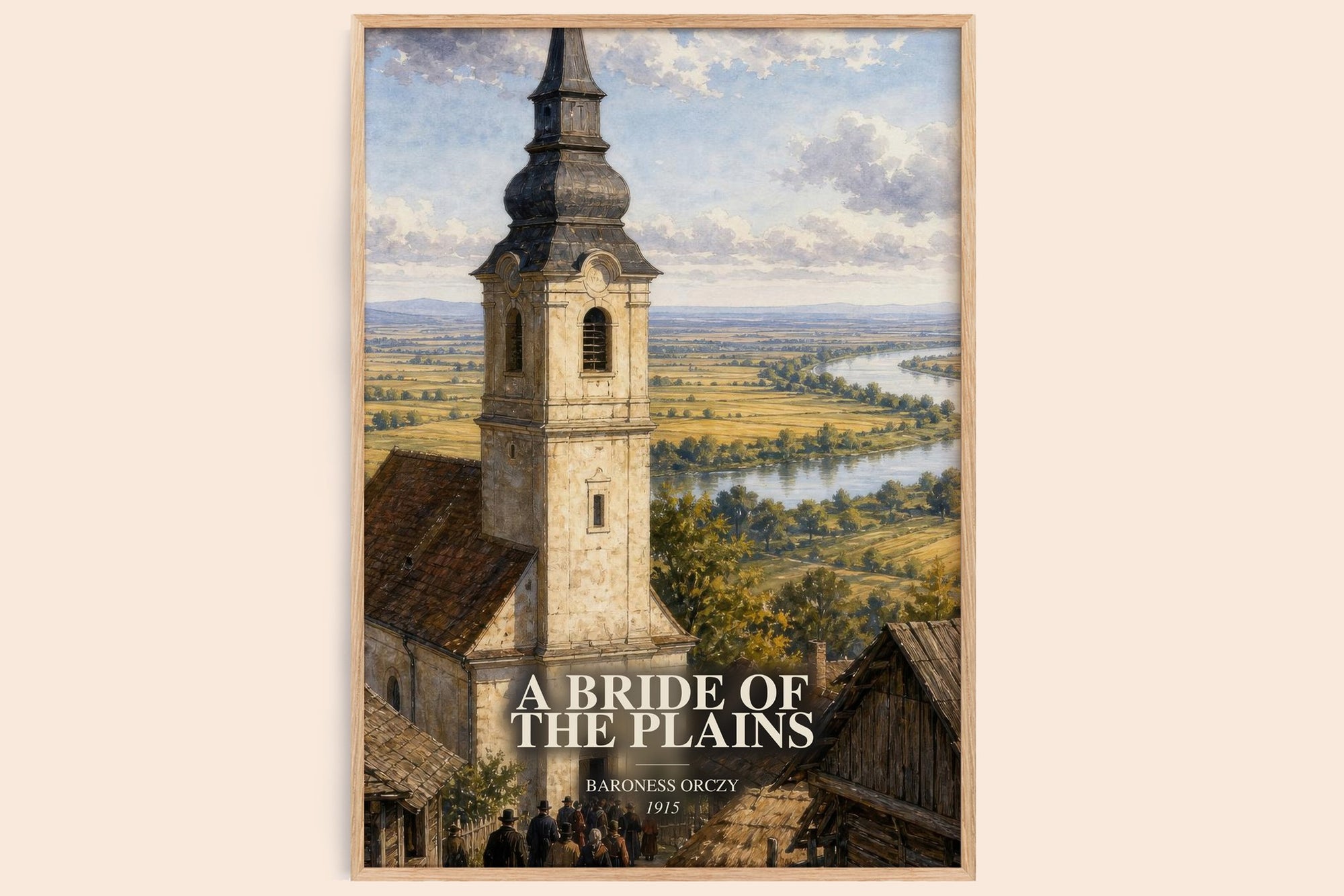 A Bride Of The Plains watercolour book poster by Baroness Orczy – framed literary art print