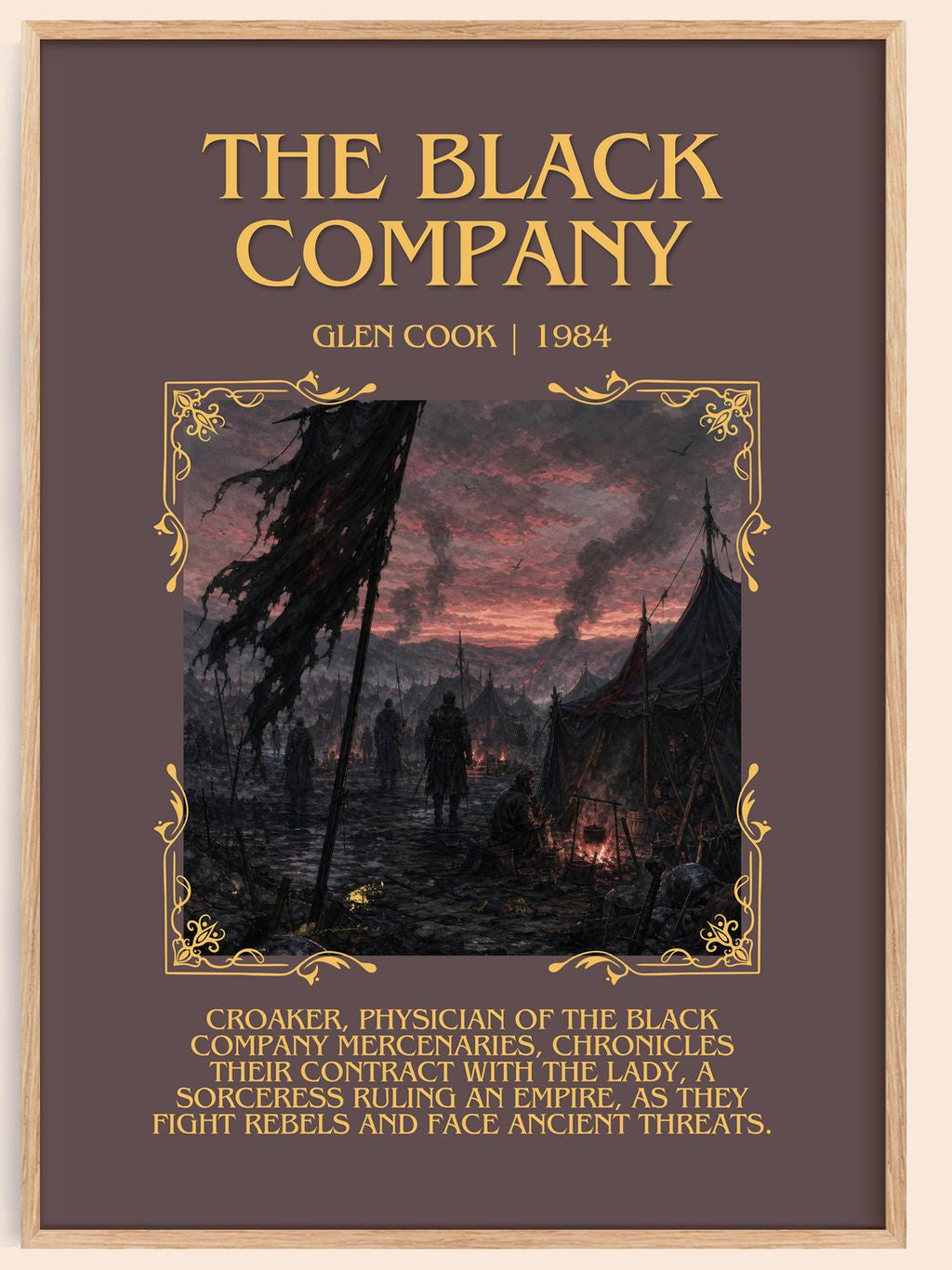 The Black Company Minimalist Book Poster by Glen Cook – book poster