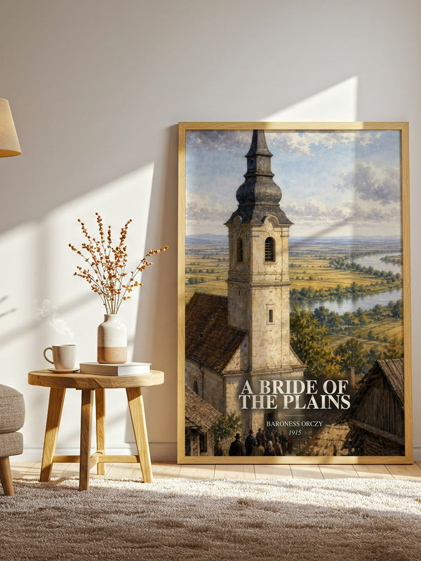 A Bride Of The Plains watercolour print in frame leaning in hallway – romance wall art