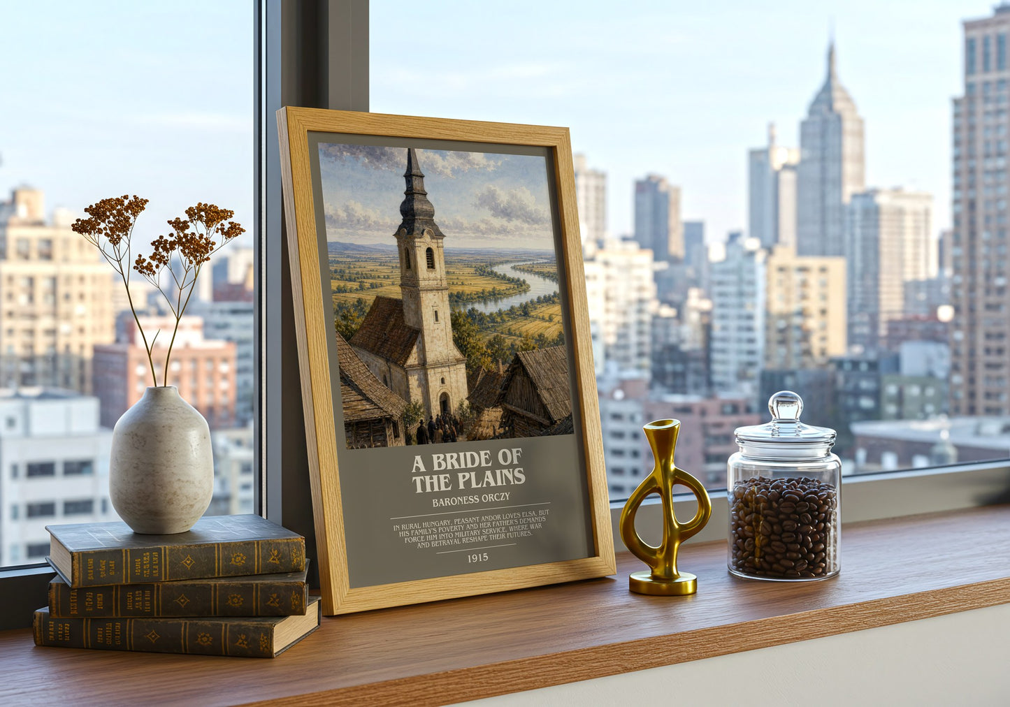 A Bride Of The Plains bookish print framed by window – literary home decor