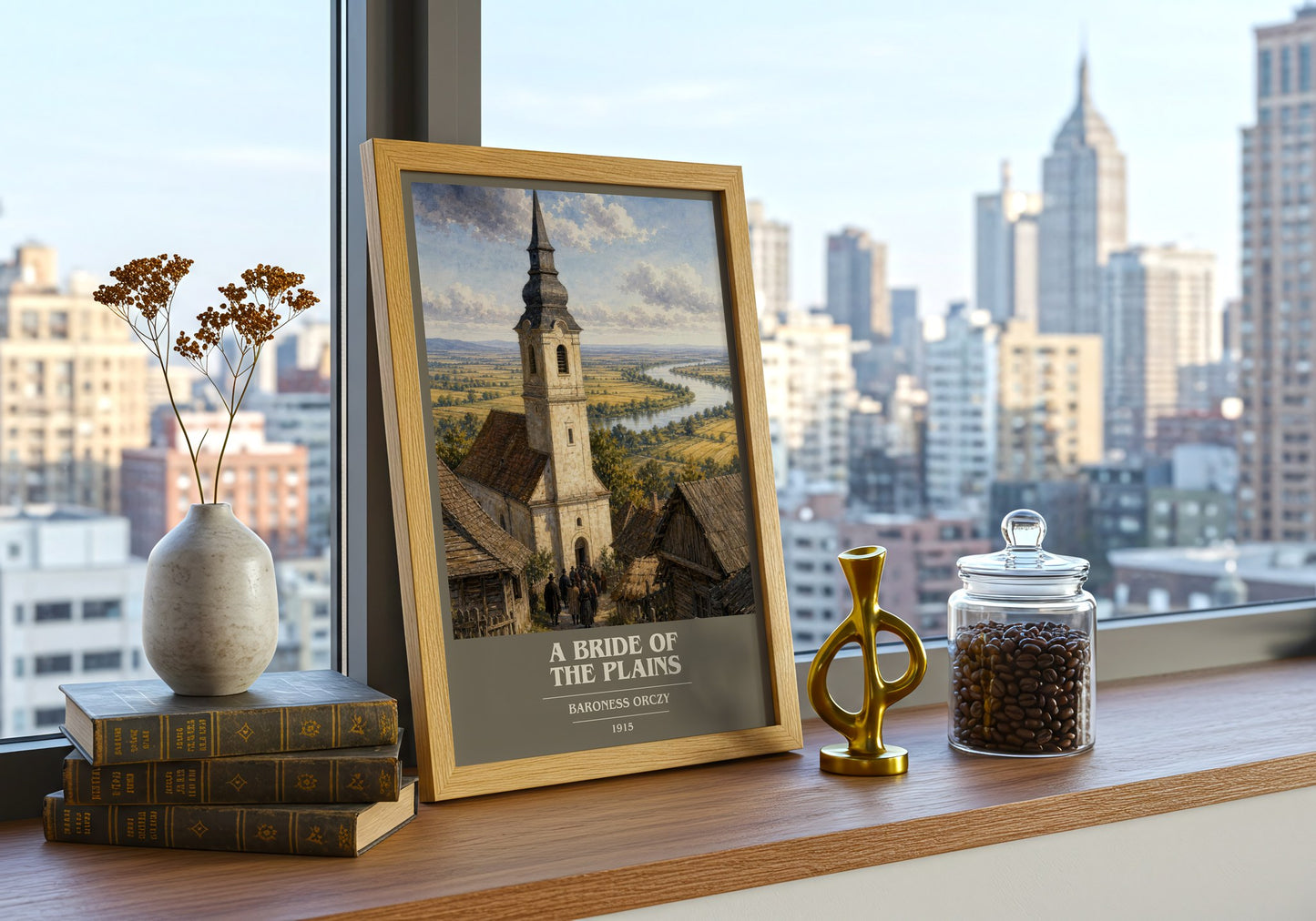 A Bride Of The Plains book cover print framed by window – literary home decor