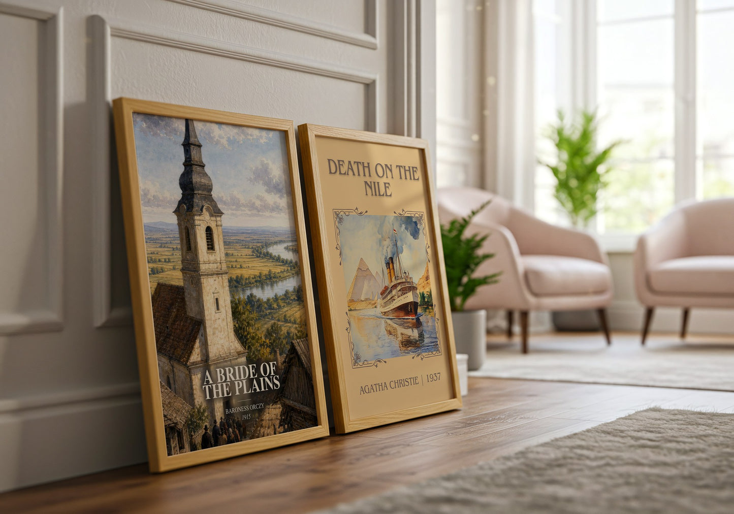A Bride Of The Plains watercolour print framed by window – literary home decor
