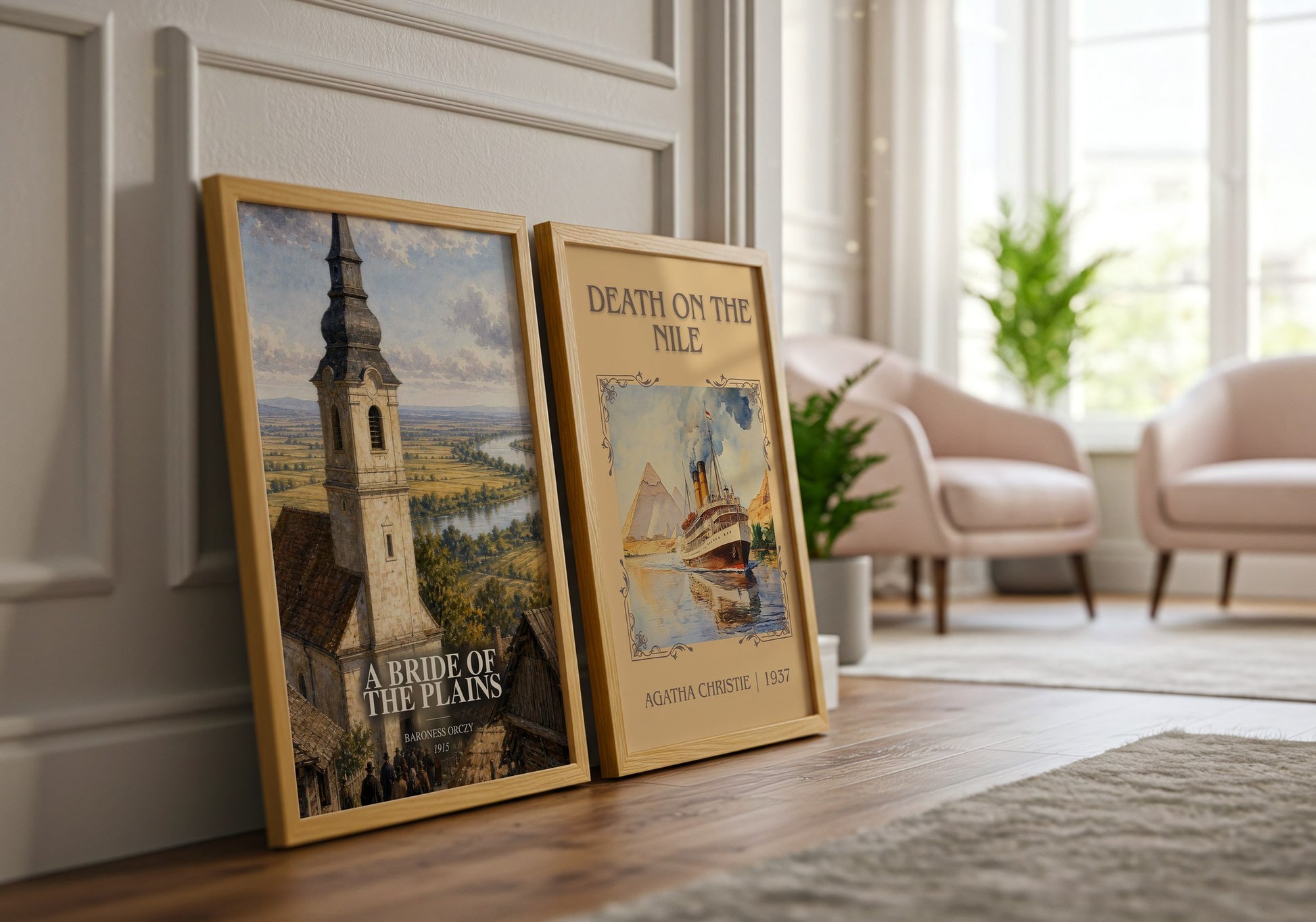 A Bride Of The Plains watercolour print framed by window – literary home decor