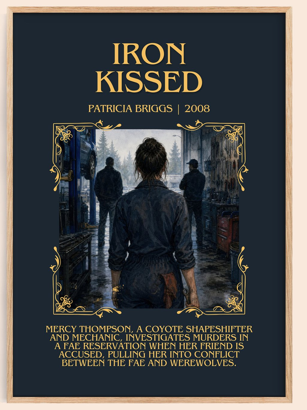 Iron Kissed Minimalist Book Poster by Patricia Briggs – book poster