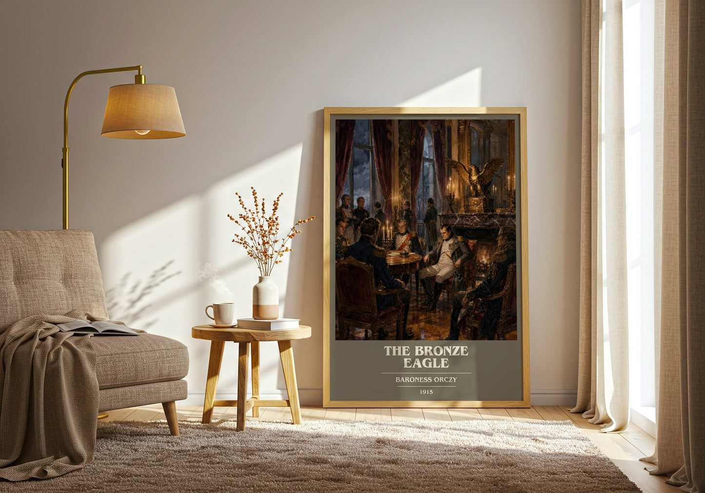 The Bronze Eagle book cover print on bookshelf – Baroness Orczy fan gift
