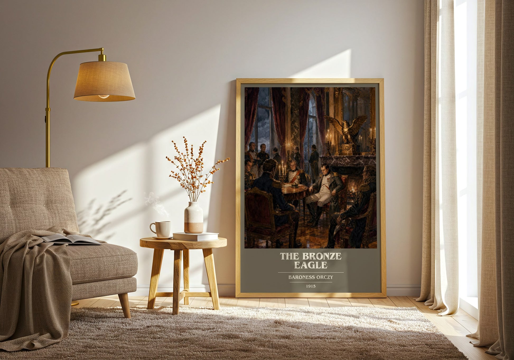 The Bronze Eagle book cover print on bookshelf – Baroness Orczy fan gift