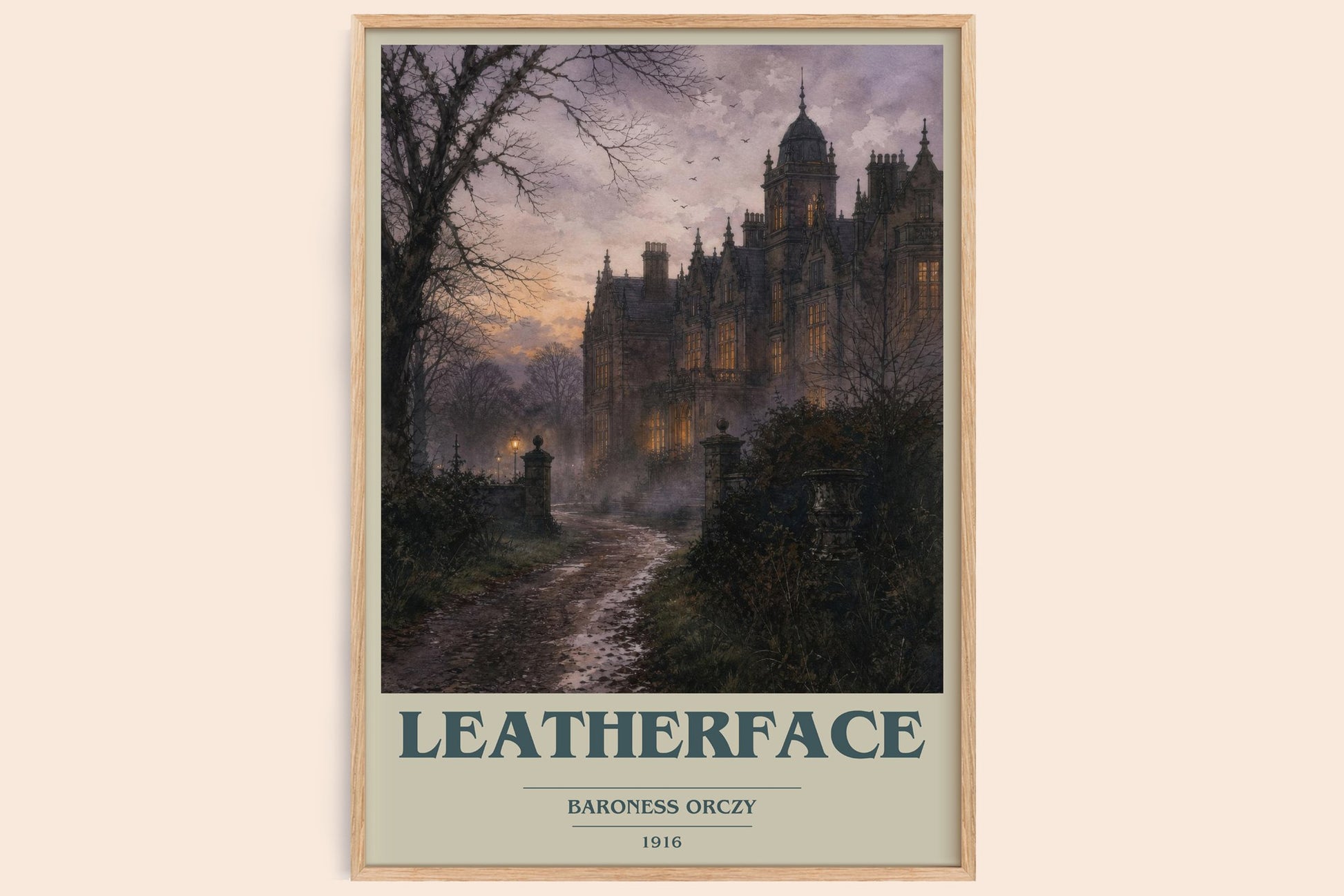 Leatherface book cover book poster by Baroness Orczy – framed literary art print