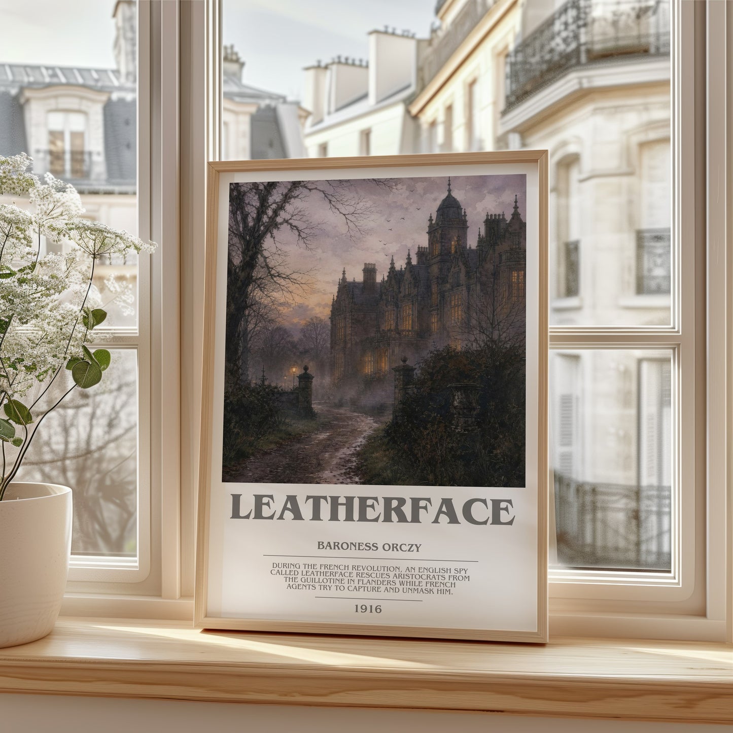 Leatherface bookish poster colour and style options – Baroness Orczy book art