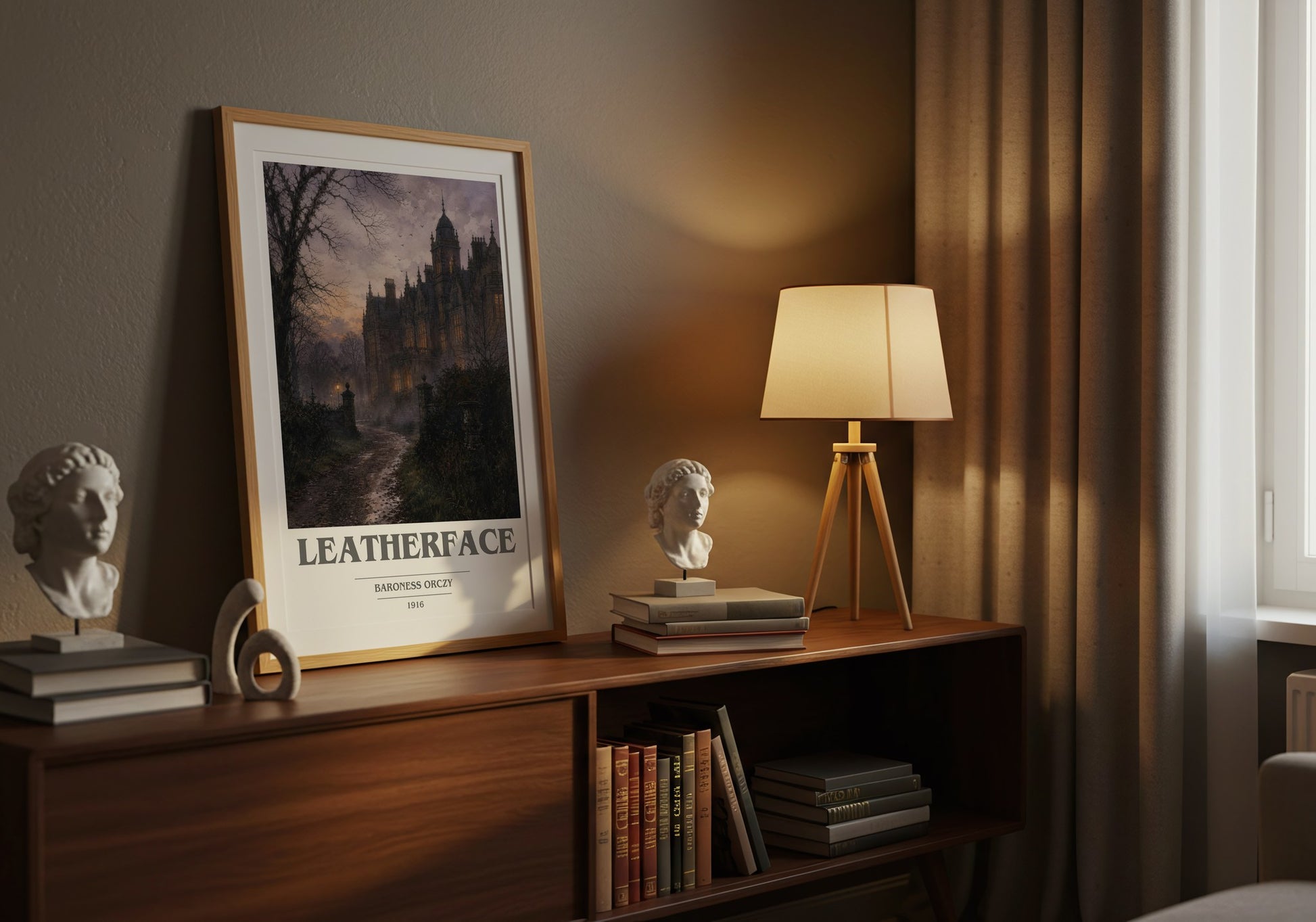Leatherface book cover book poster framed on wall – historical fiction wall art