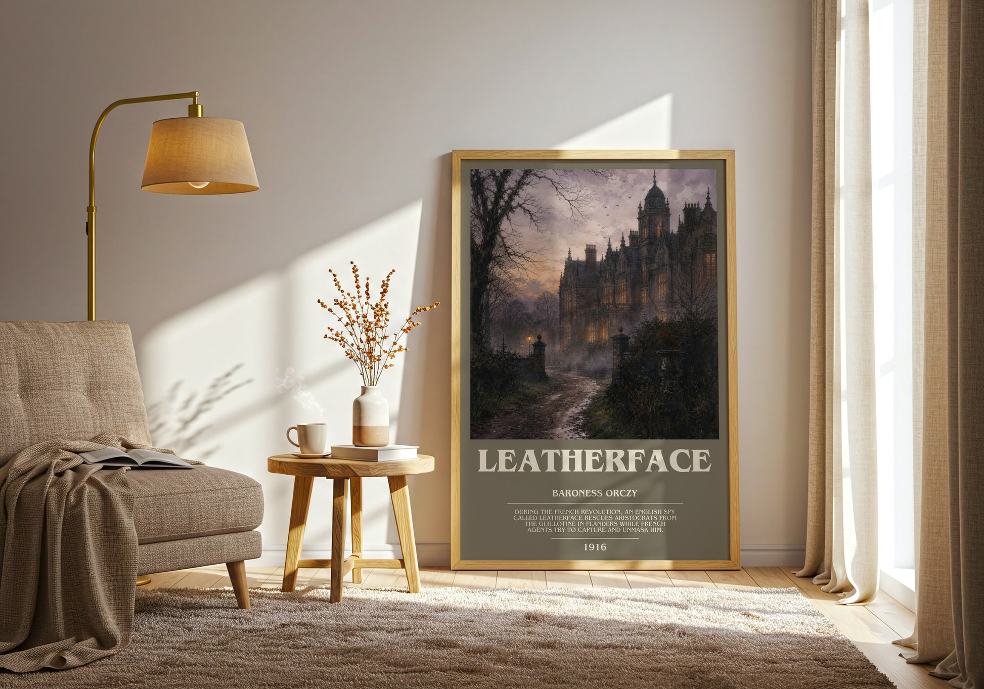 Leatherface bookish print on bookshelf – Baroness Orczy fan gift