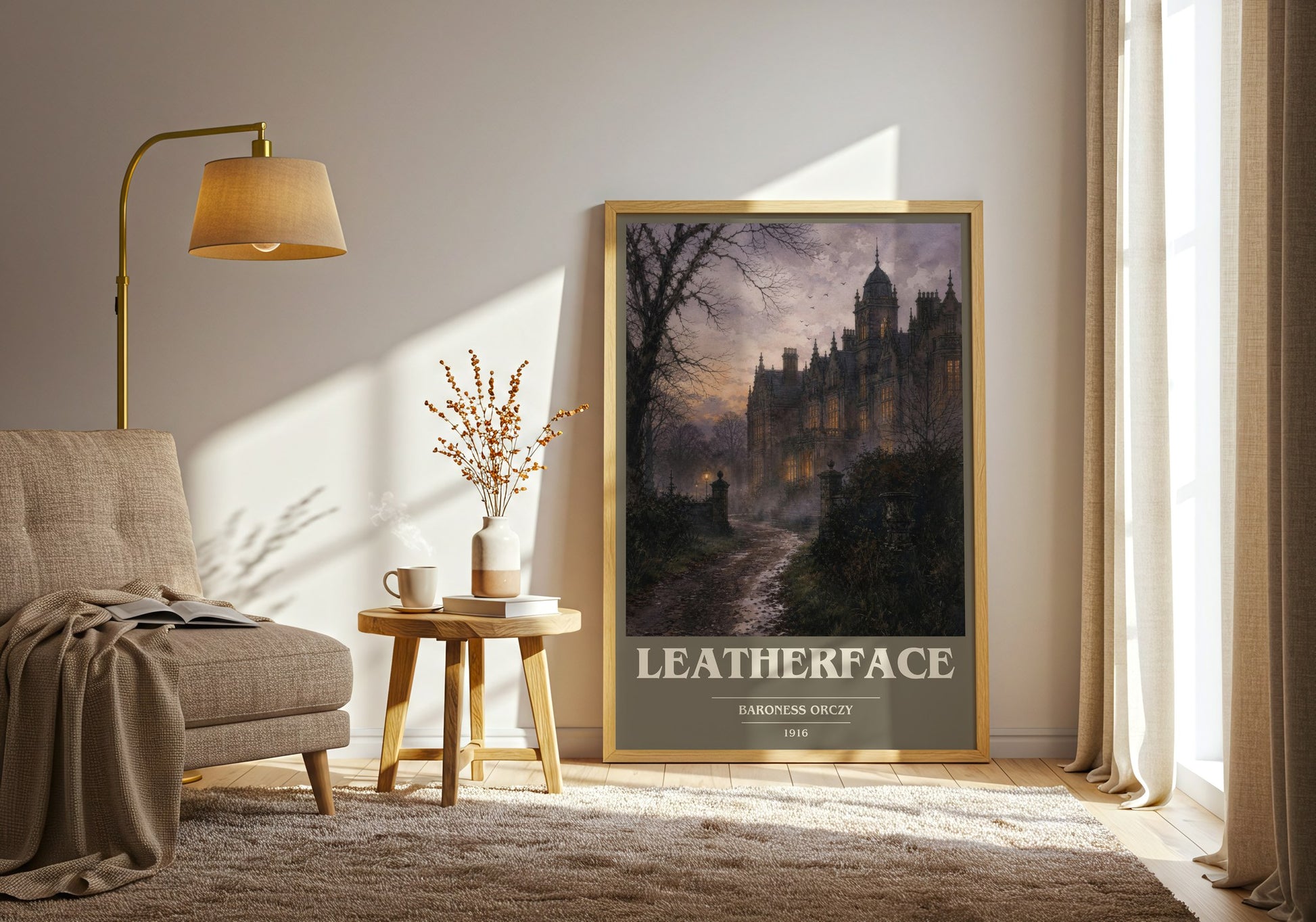 Leatherface book cover print on bookshelf – Baroness Orczy fan gift