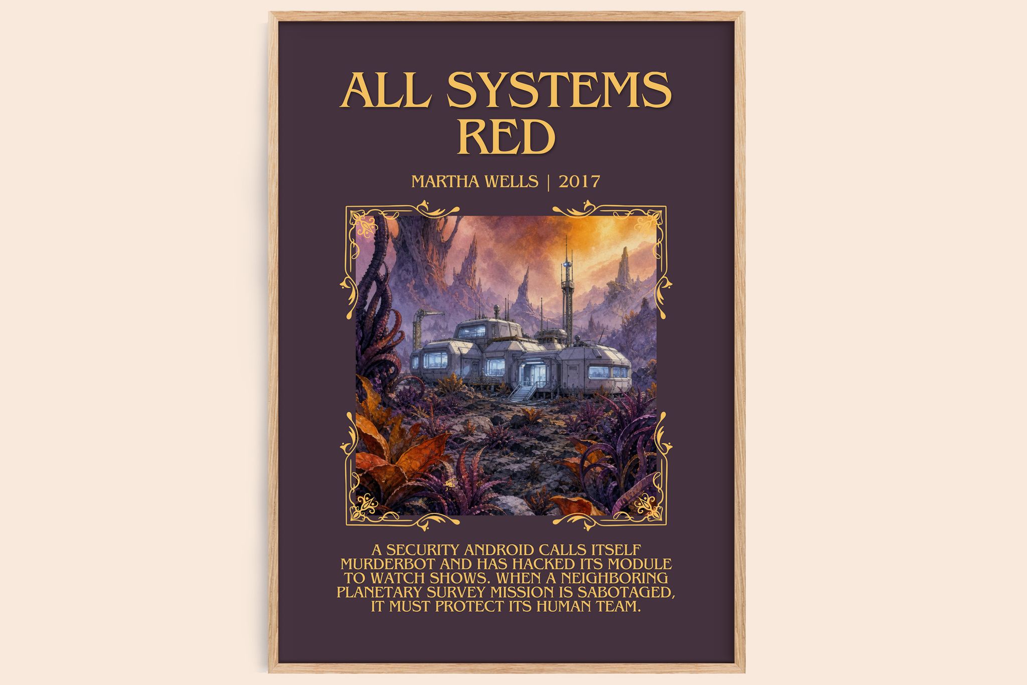 All Systems Red Minimalist Book Poster by Martha Wells
