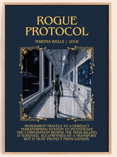 Rogue Protocol Minimalist Book Poster by Martha Wells – image 1