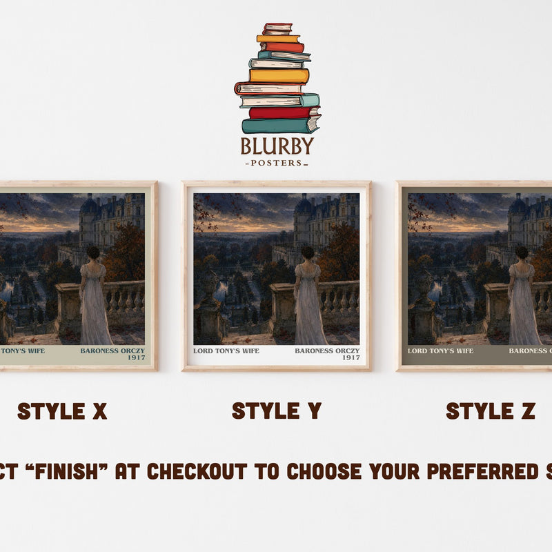 Lord Tony'S Wife literary print in frame leaning in hallway – historical fiction wall art