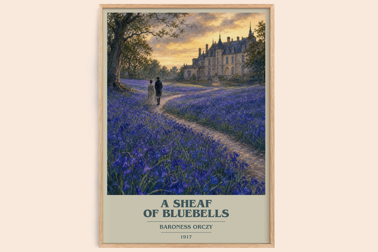 A Sheaf Of Bluebells book cover book poster by Baroness Orczy – framed literary art print