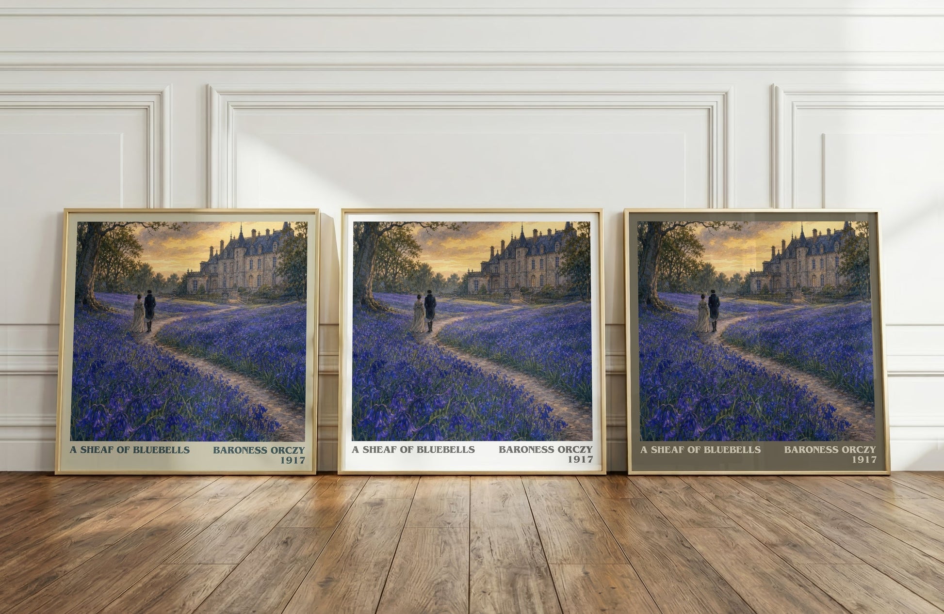 A Sheaf Of Bluebells literary art print colour and style options – Baroness Orczy book art