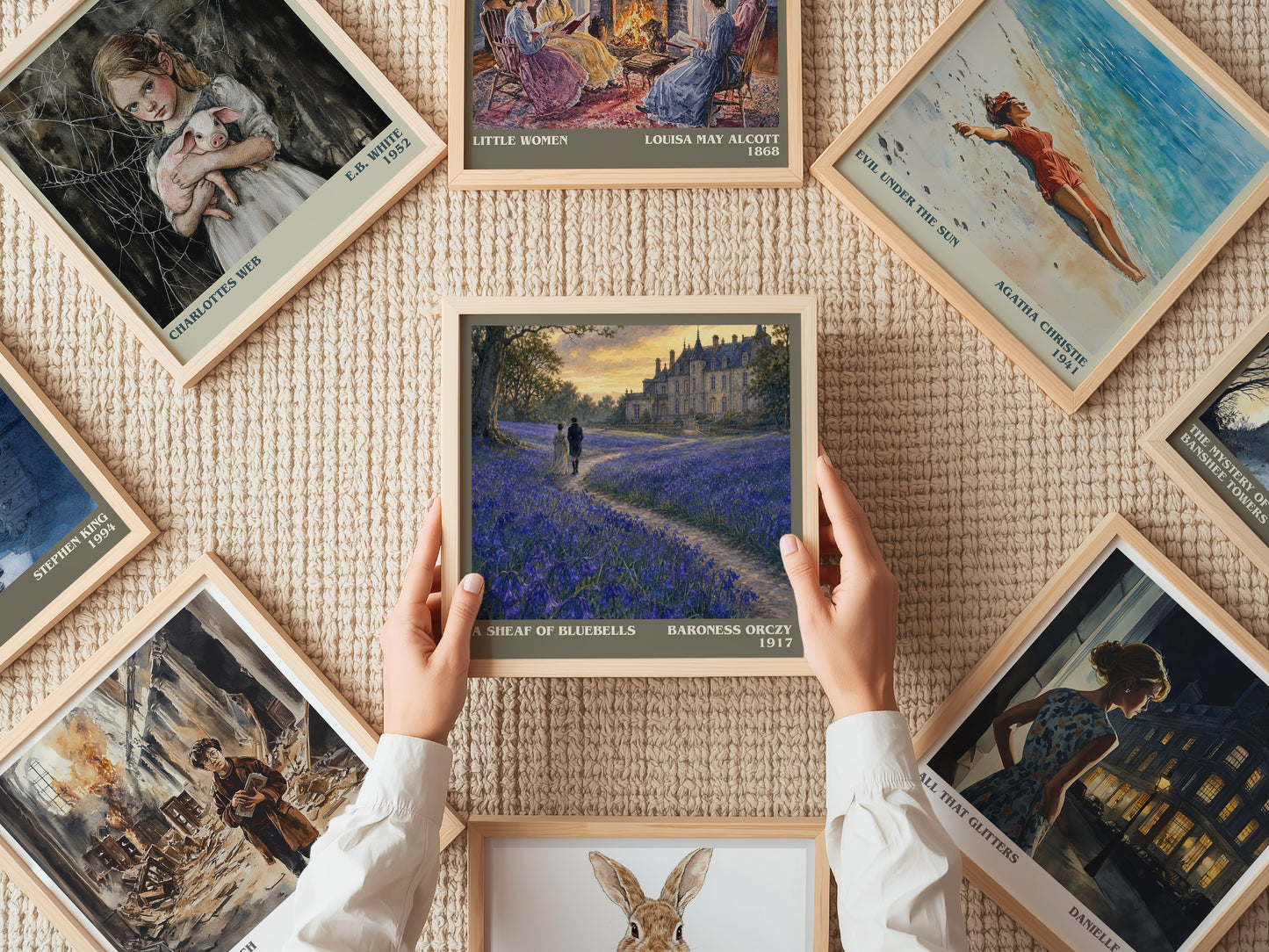 A Sheaf Of Bluebells literary book poster framed on wall – historical fiction wall art
