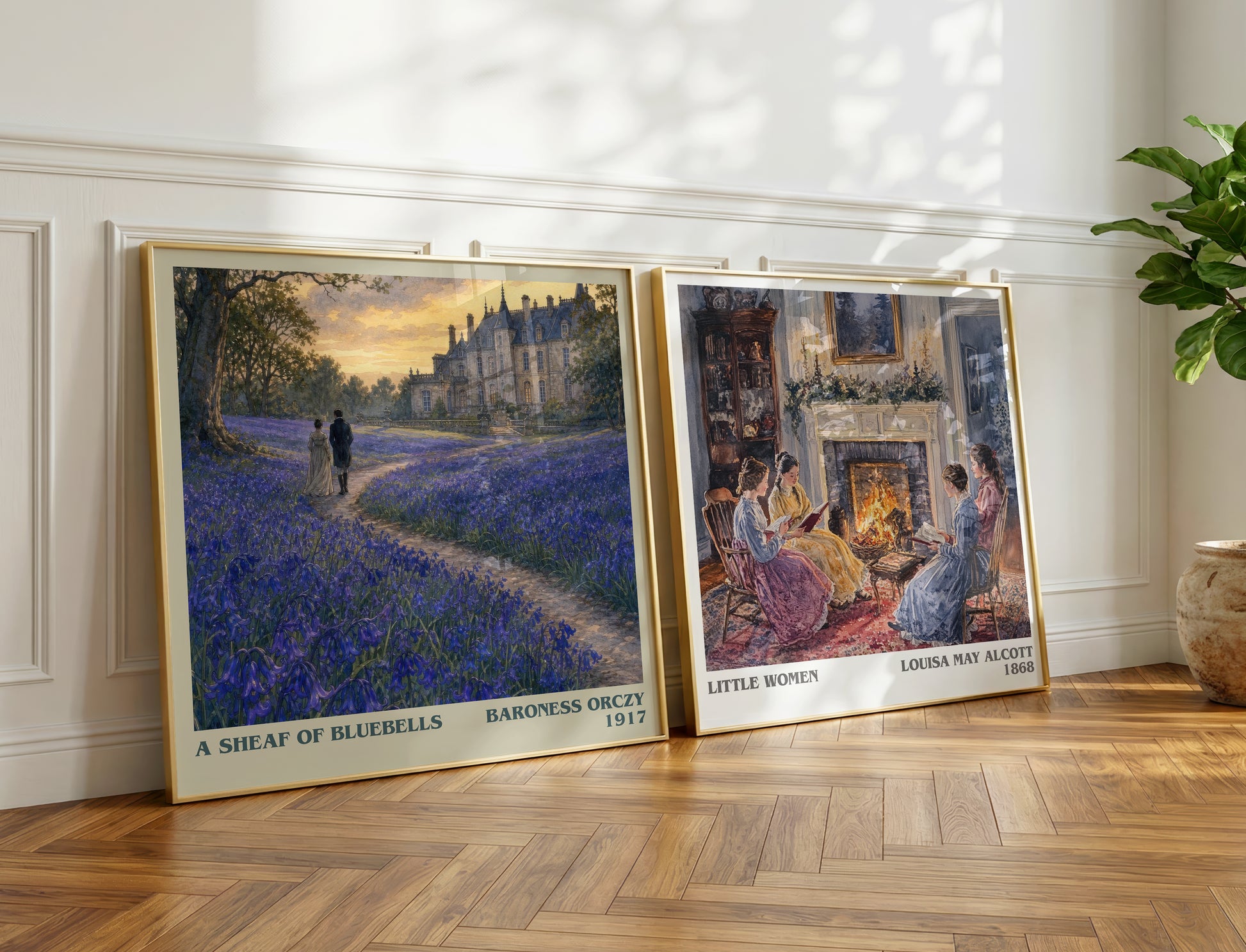 A Sheaf Of Bluebells literary print on bookshelf – Baroness Orczy fan gift