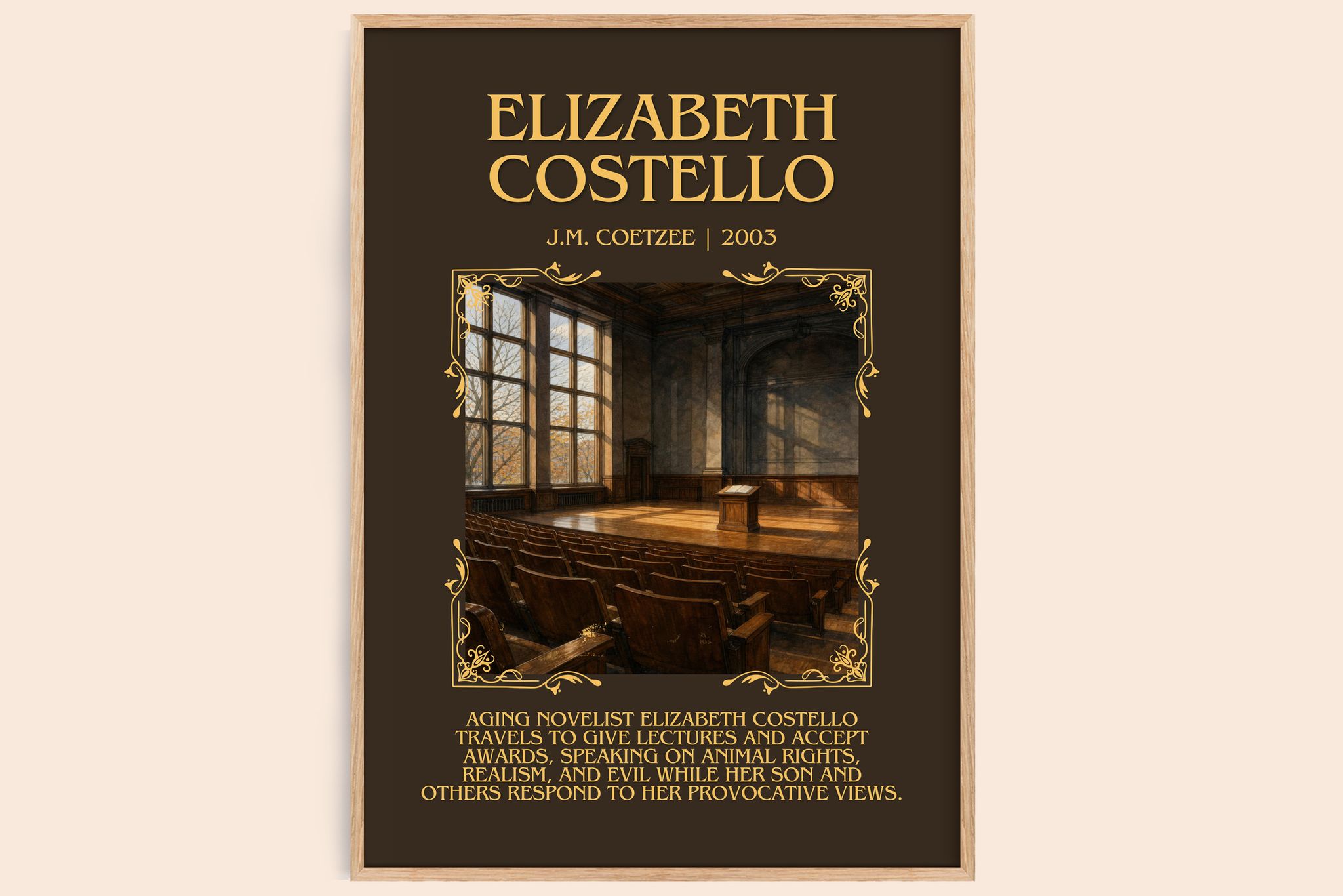 Elizabeth Costello Minimalist Book Poster by J.M. Coetzee