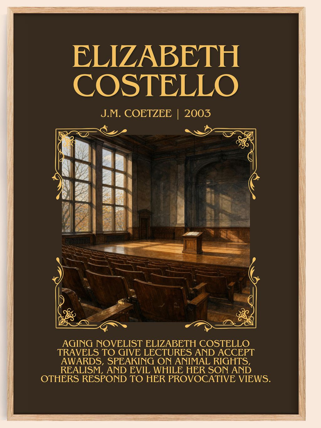 Elizabeth Costello Minimalist Book Poster by J.M. Coetzee – book poster