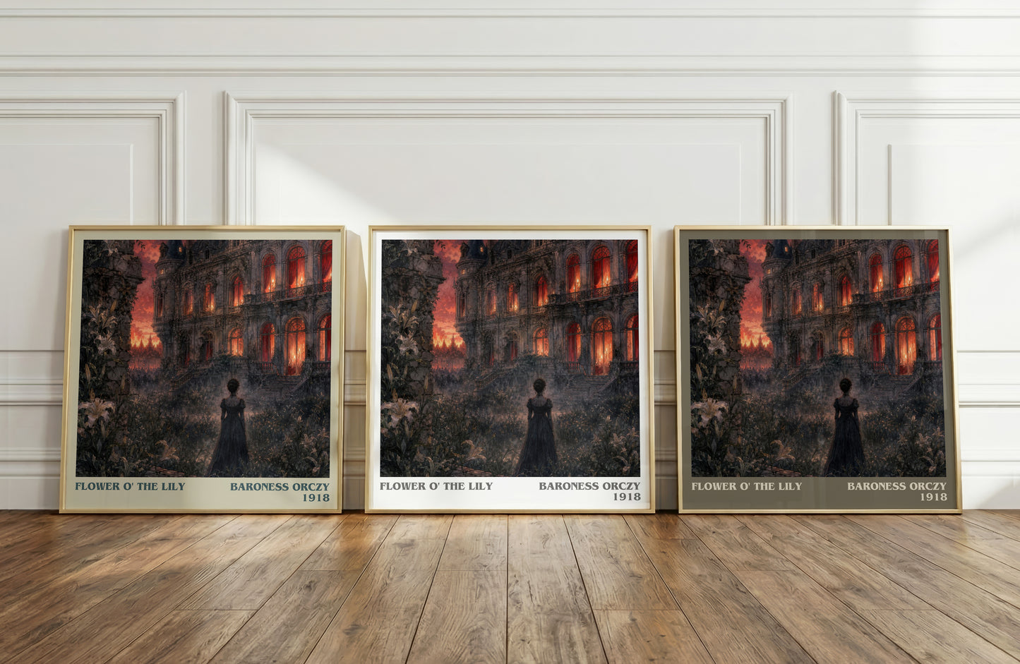 Flower O' The Lily literary art print colour and style options – Baroness Orczy book art