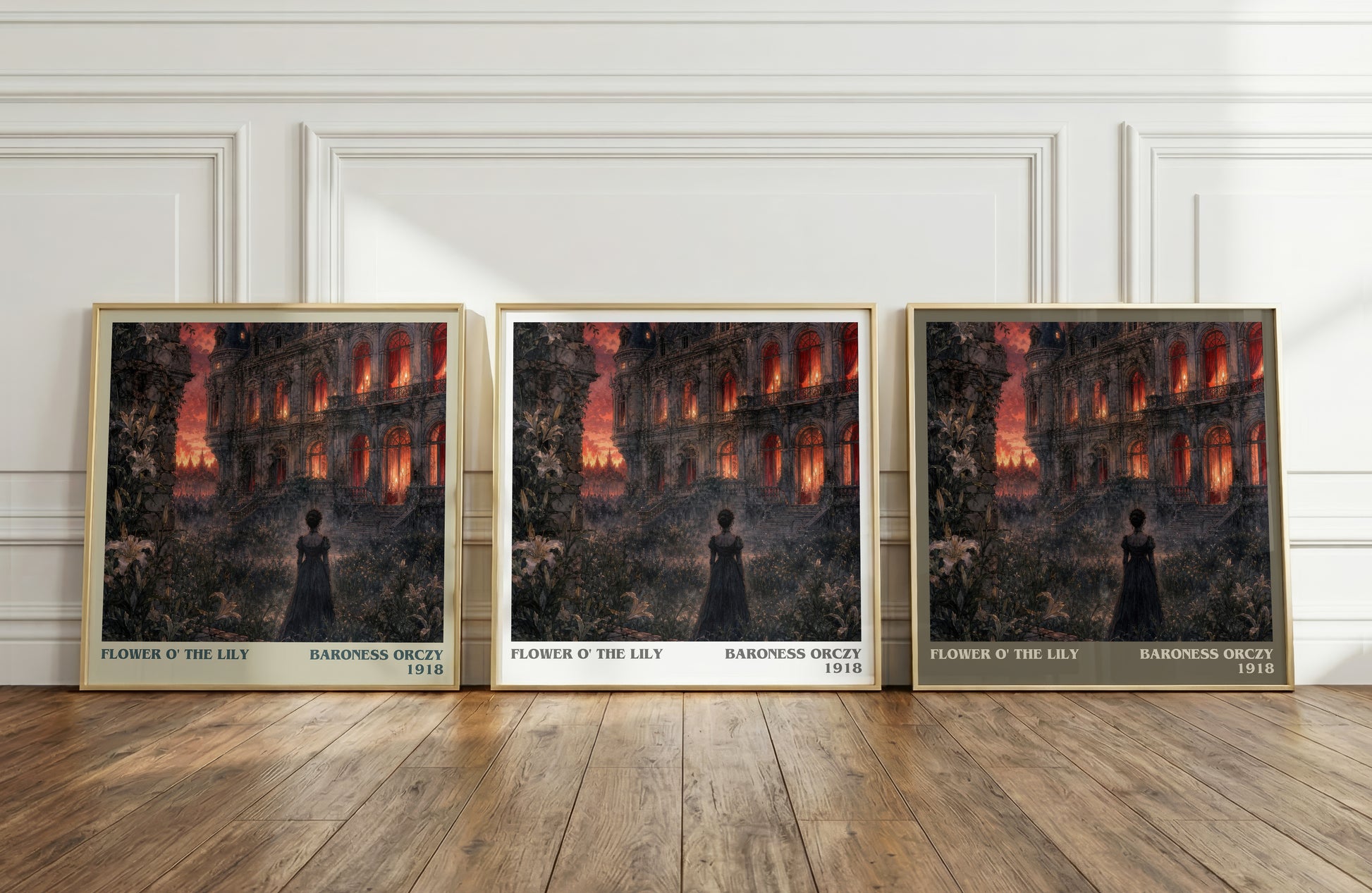 Flower O' The Lily literary art print colour and style options – Baroness Orczy book art
