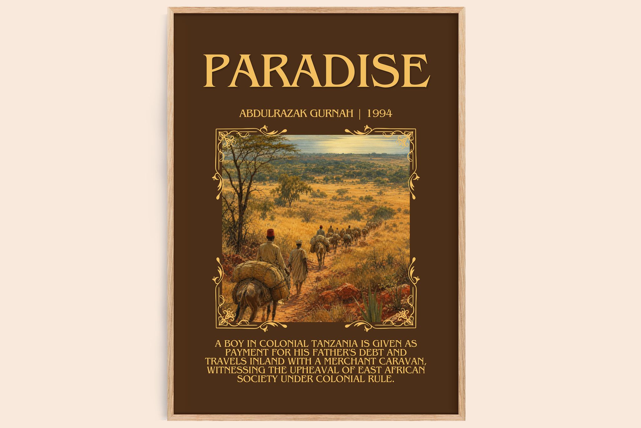Paradise Minimalist Book Poster by Abdulrazak Gurnah