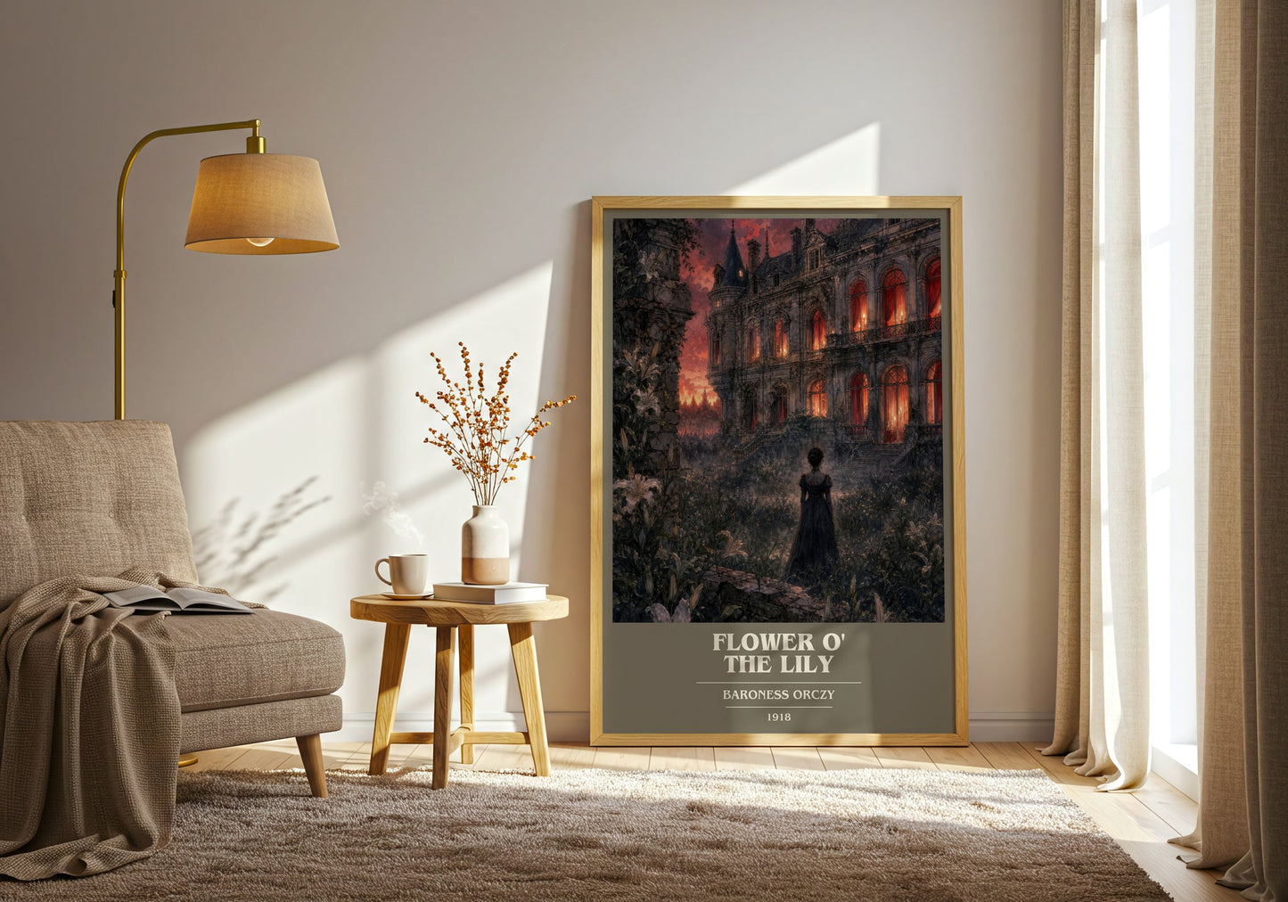 Flower O' The Lily book cover print on bookshelf – Baroness Orczy fan gift