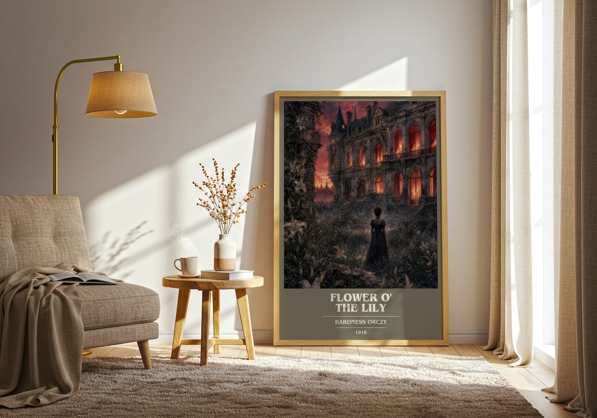 Flower O' The Lily book cover print on bookshelf – Baroness Orczy fan gift