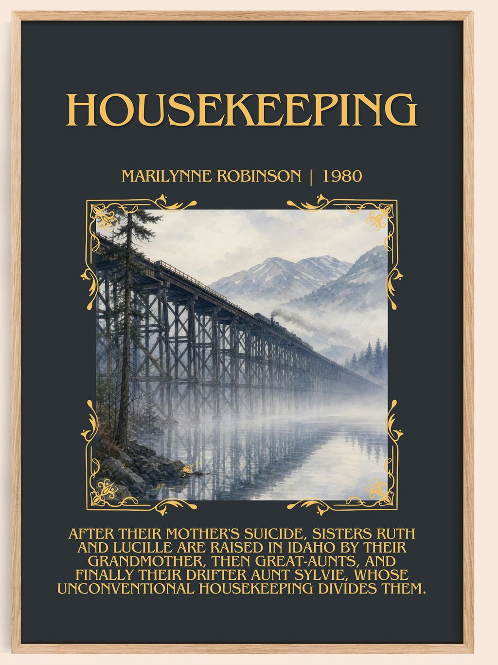Housekeeping Minimalist Book Poster by Marilynne Robinson – book poster