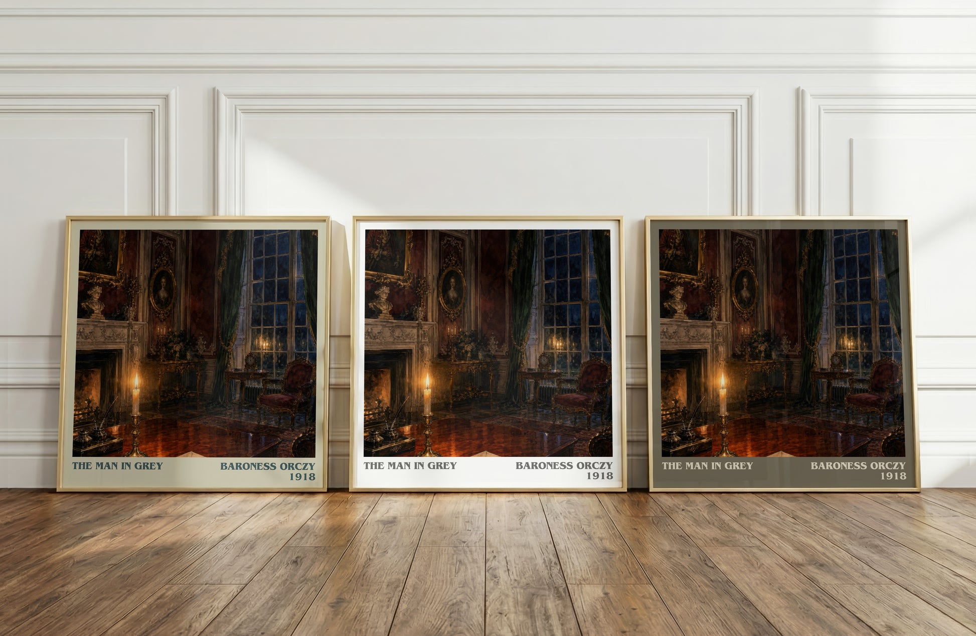 The Man In Grey literary art print colour and style options – Baroness Orczy book art