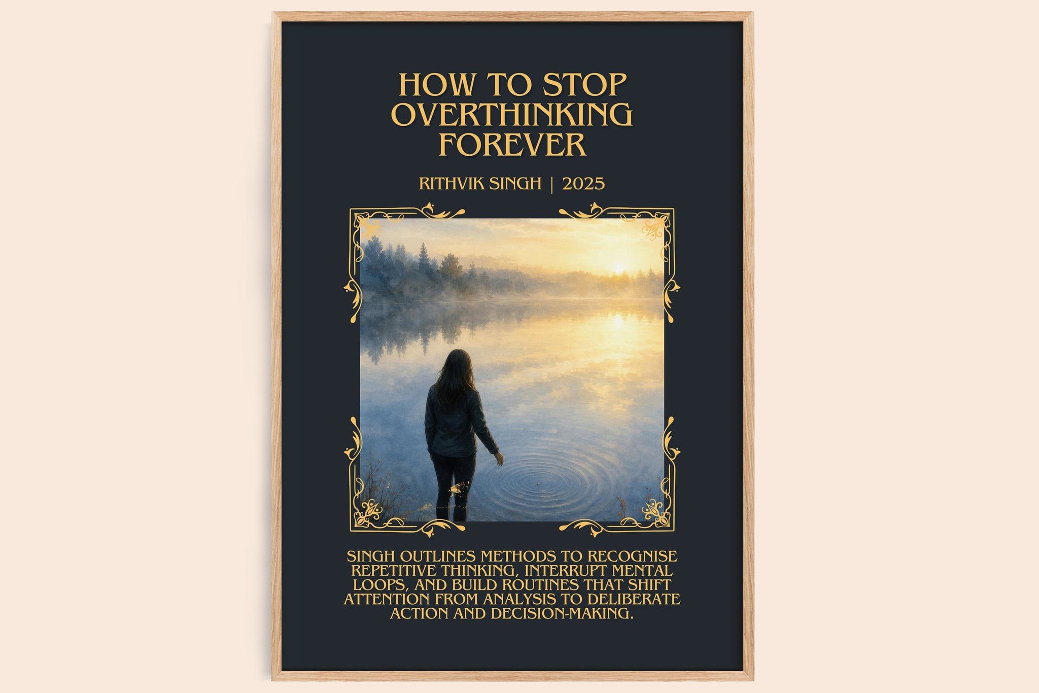 How To Stop Overthinking Forever Minimalist Book Poster by R. Singh