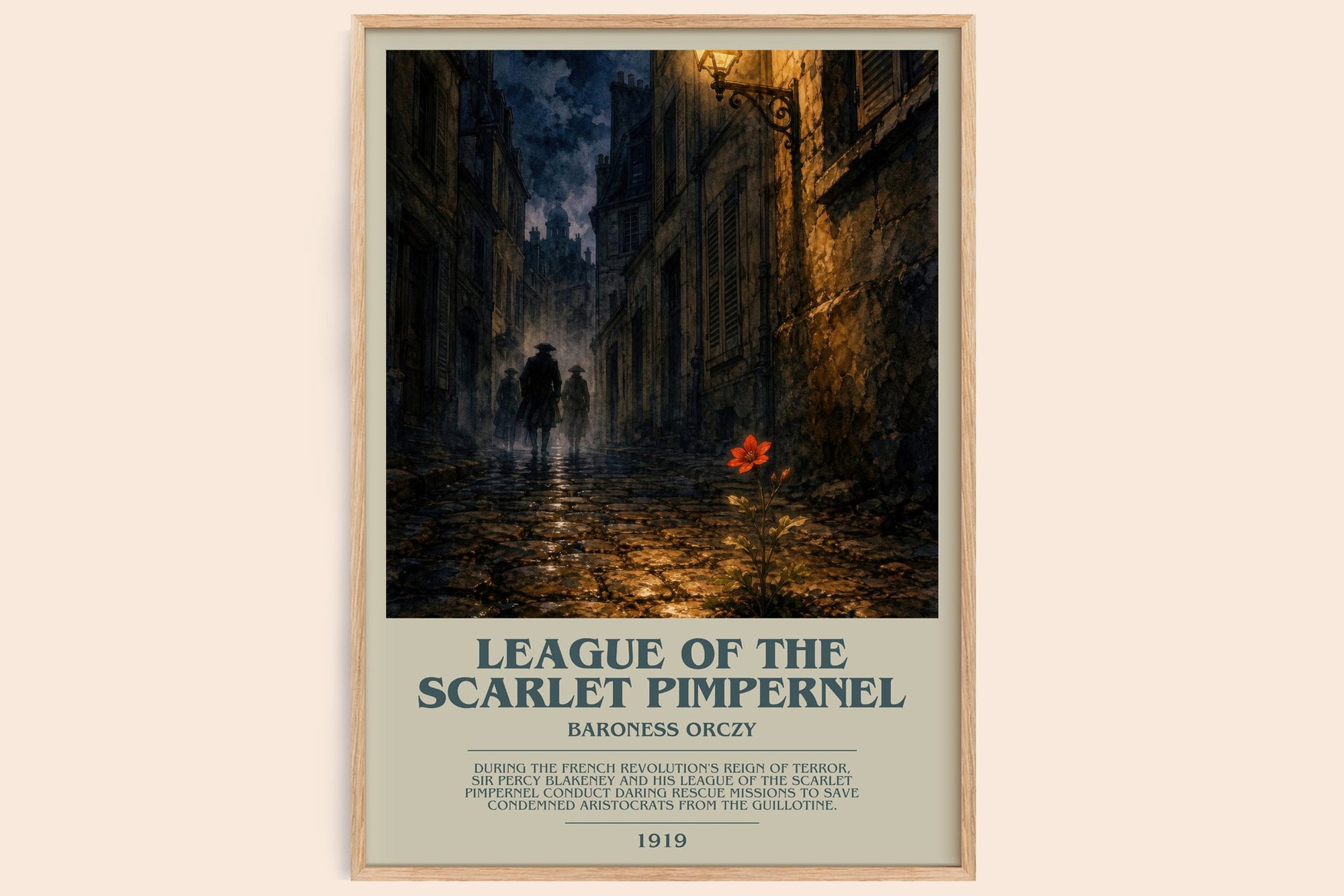 League Of The Scarlet Pimpernel bookish book poster by Baroness Orczy – framed literary art print