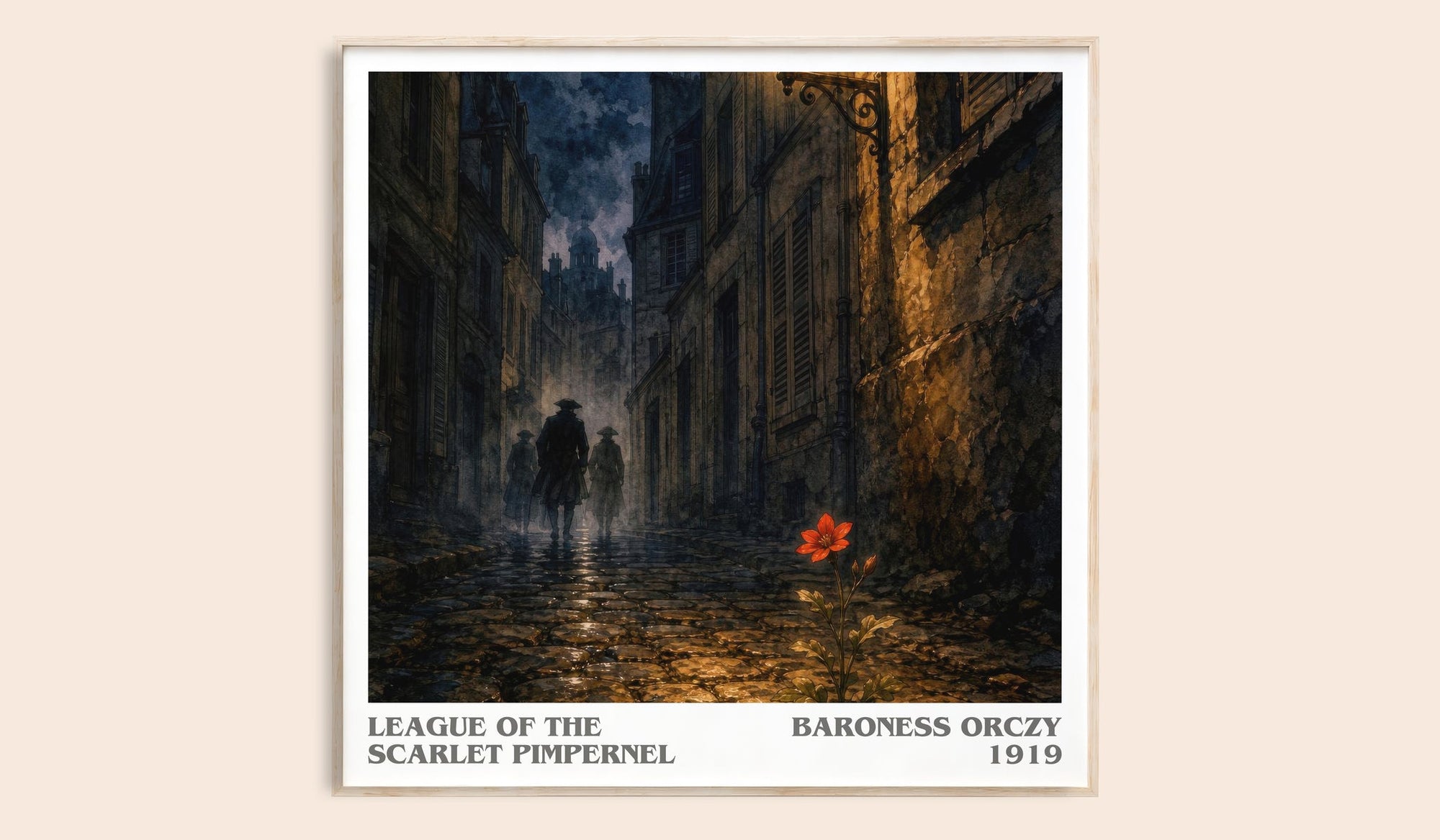 League Of The Scarlet Pimpernel literary book poster by Baroness Orczy – framed literary art print